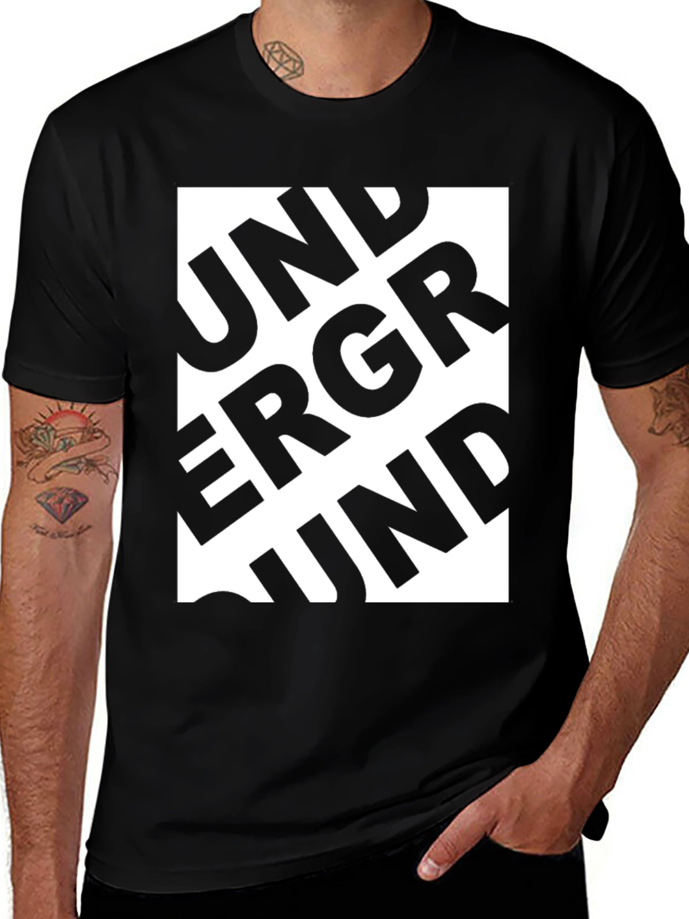 Underground Black Graphic T-Shirt