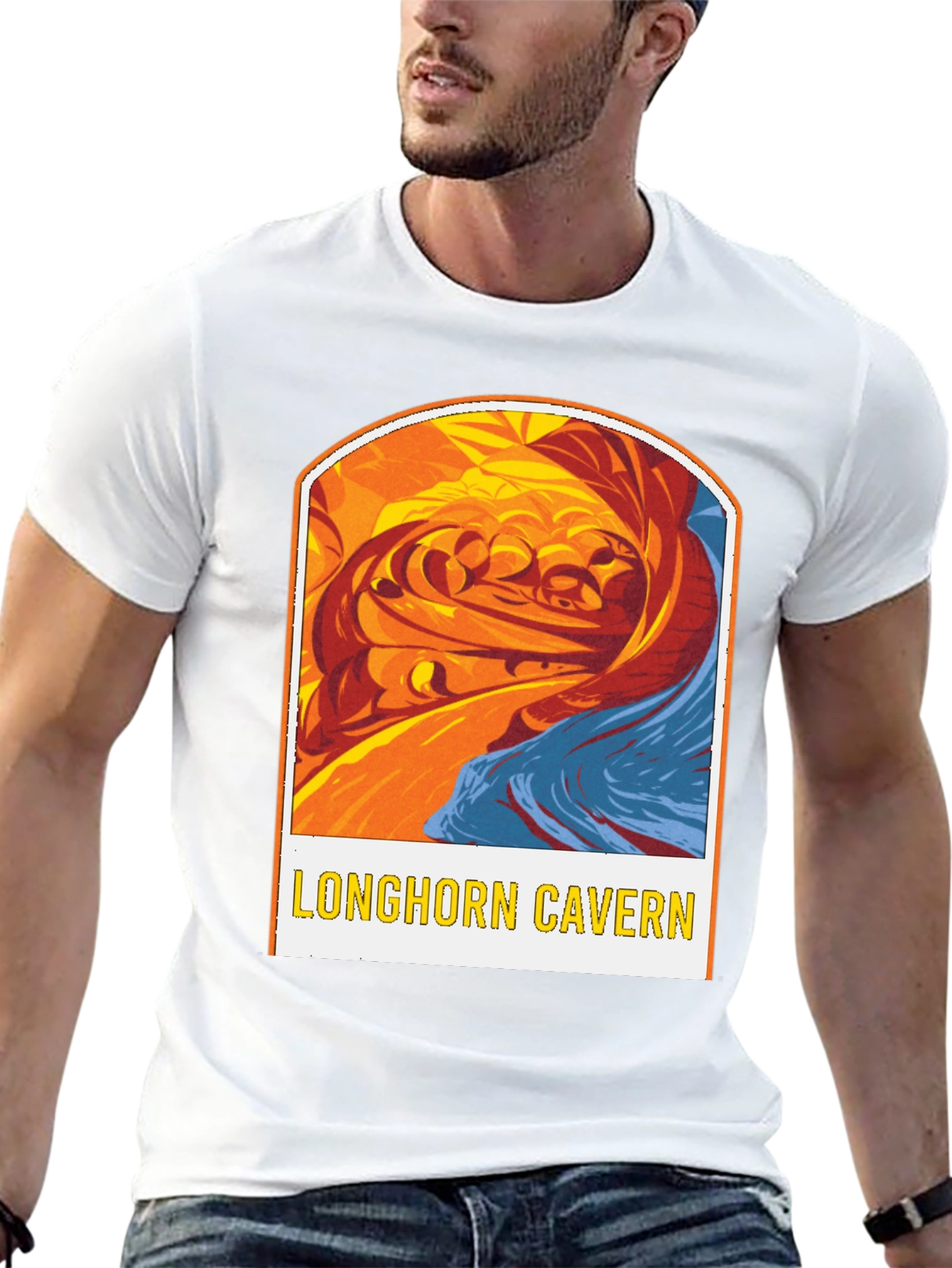 Longhorn Cavern Graphic Tee - Black Cotton Blend