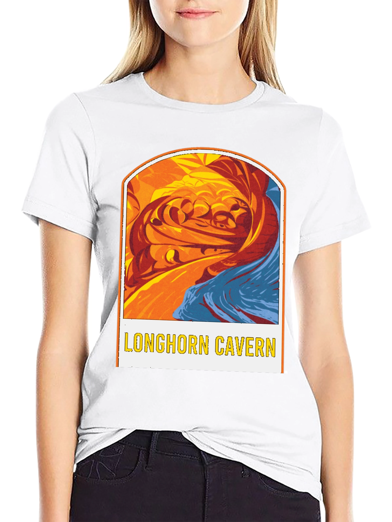Longhorn Cavern Graphic Tee - Black Cotton Blend