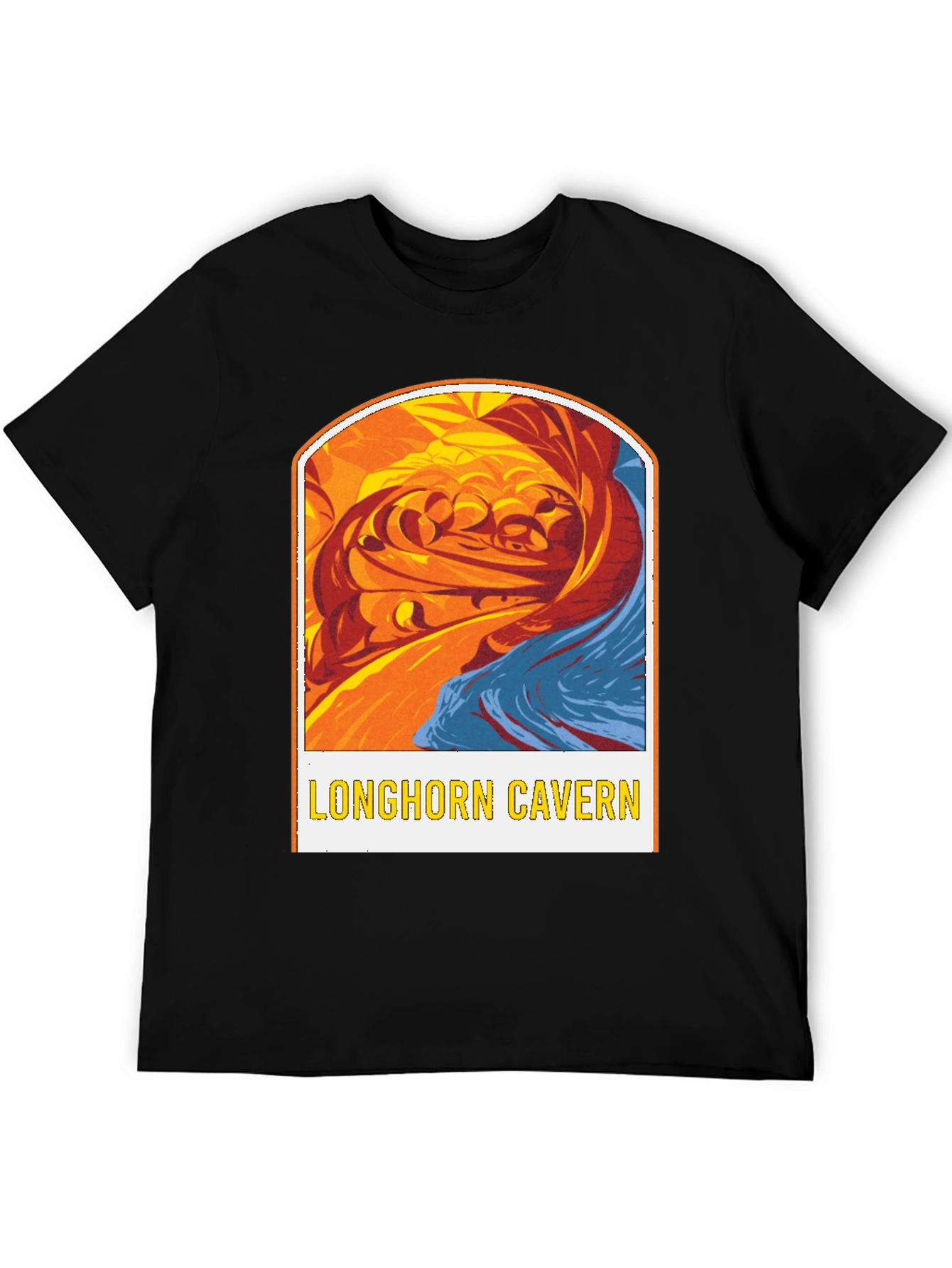 Longhorn Cavern Graphic Tee - Black Cotton Blend