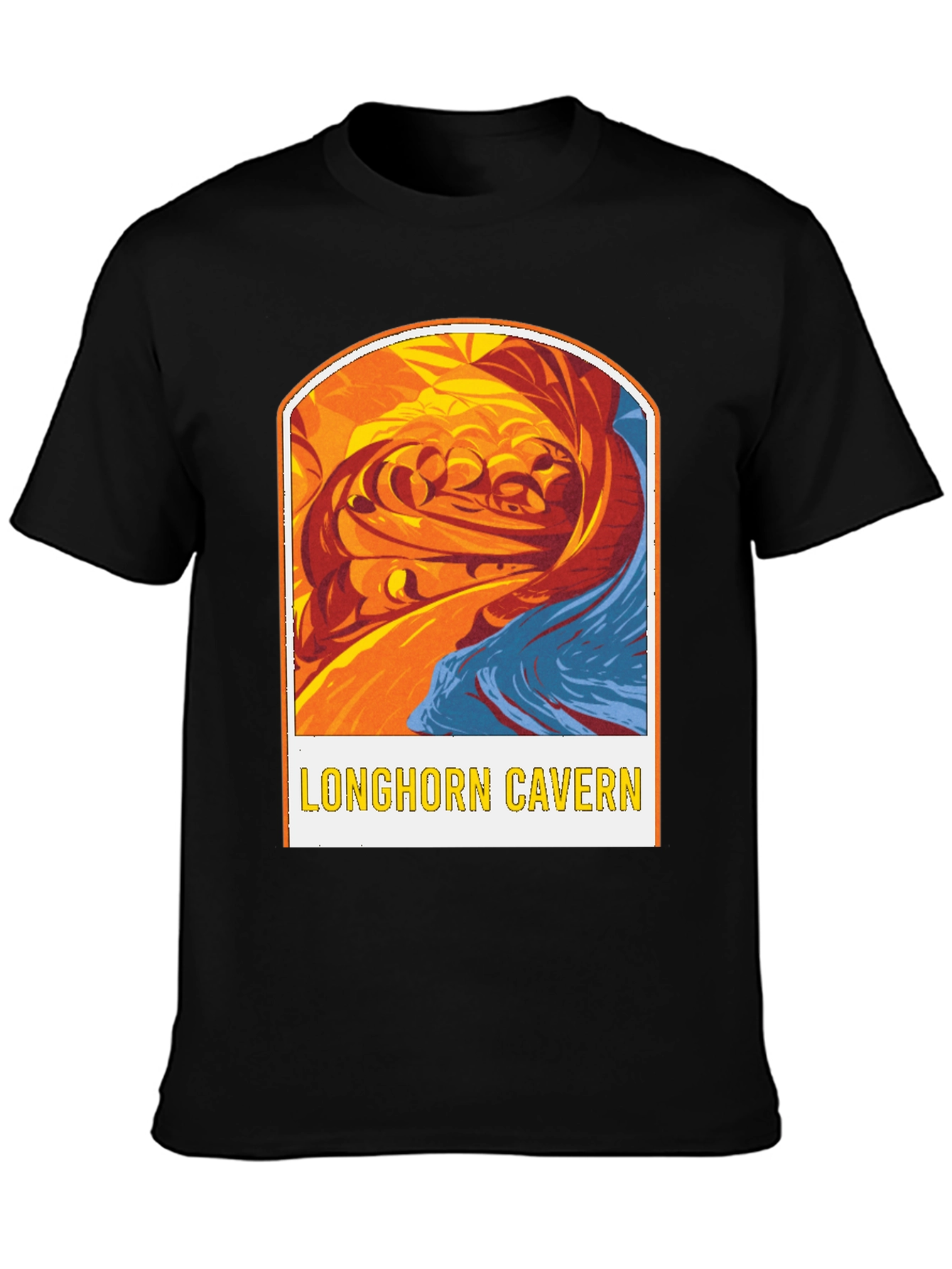 Longhorn Cavern Graphic Tee - Black Cotton Blend