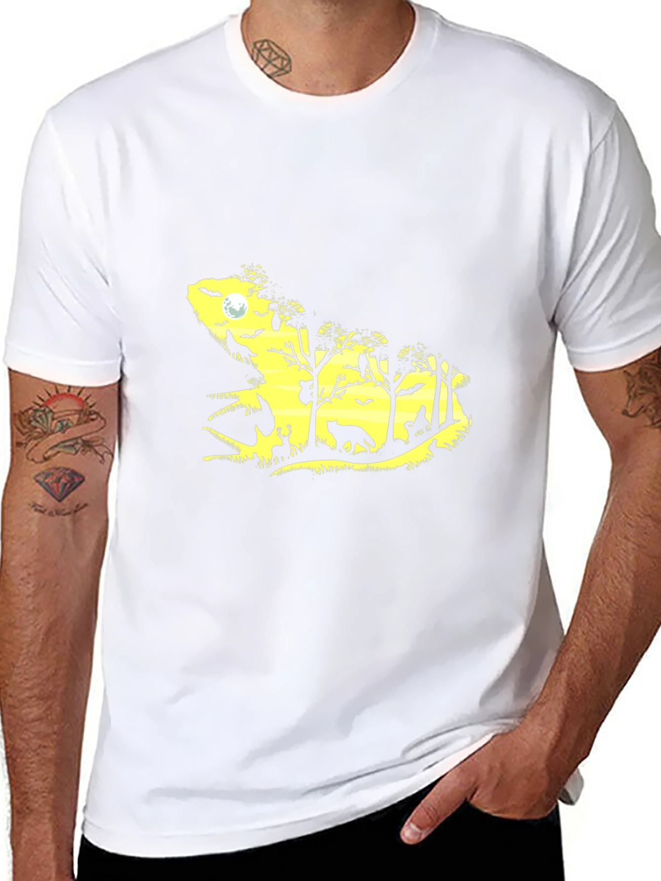 Nature Silhouette Graphic Tee - Black T-Shirt