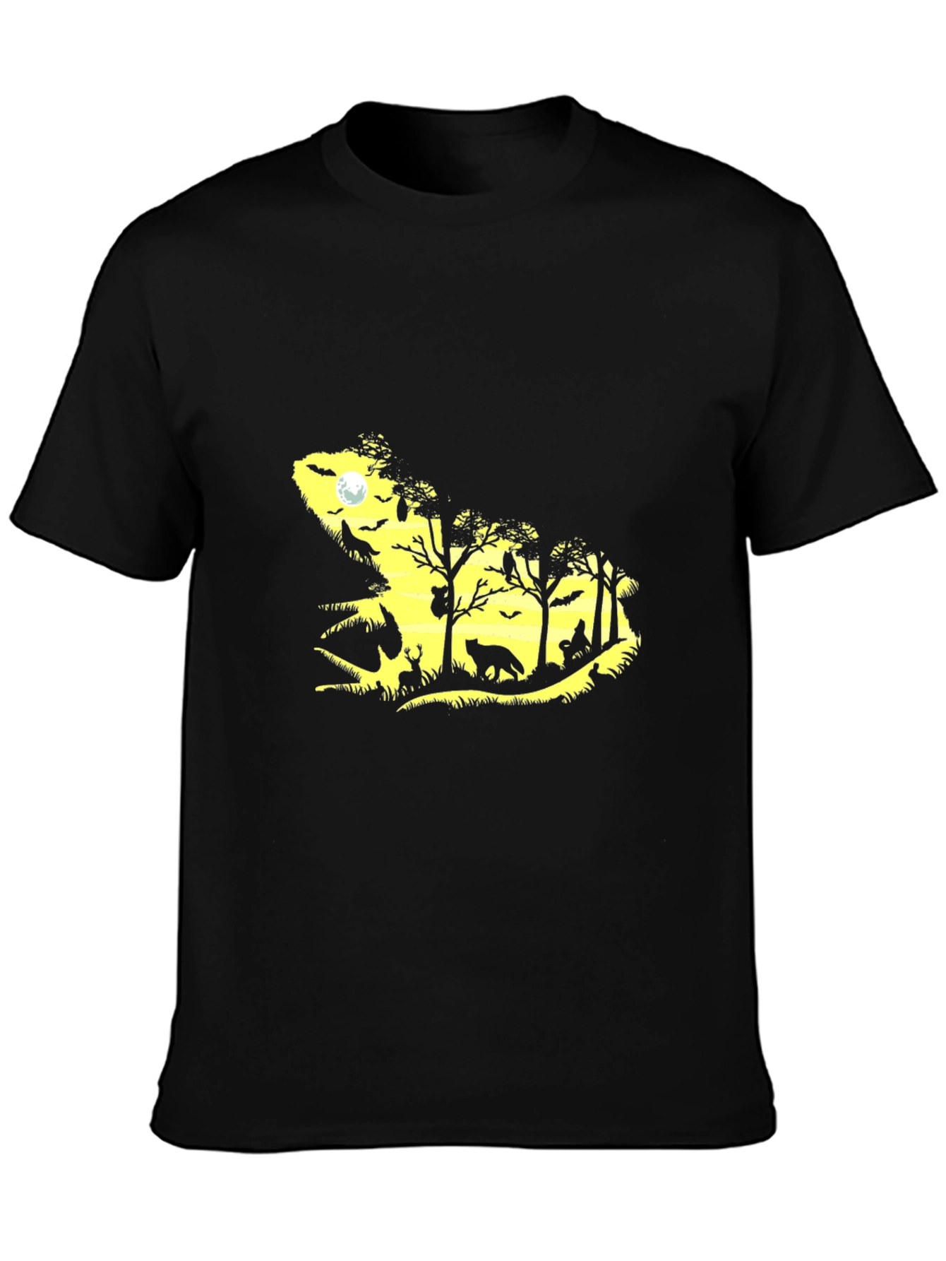 Nature Silhouette Graphic Tee - Black T-Shirt