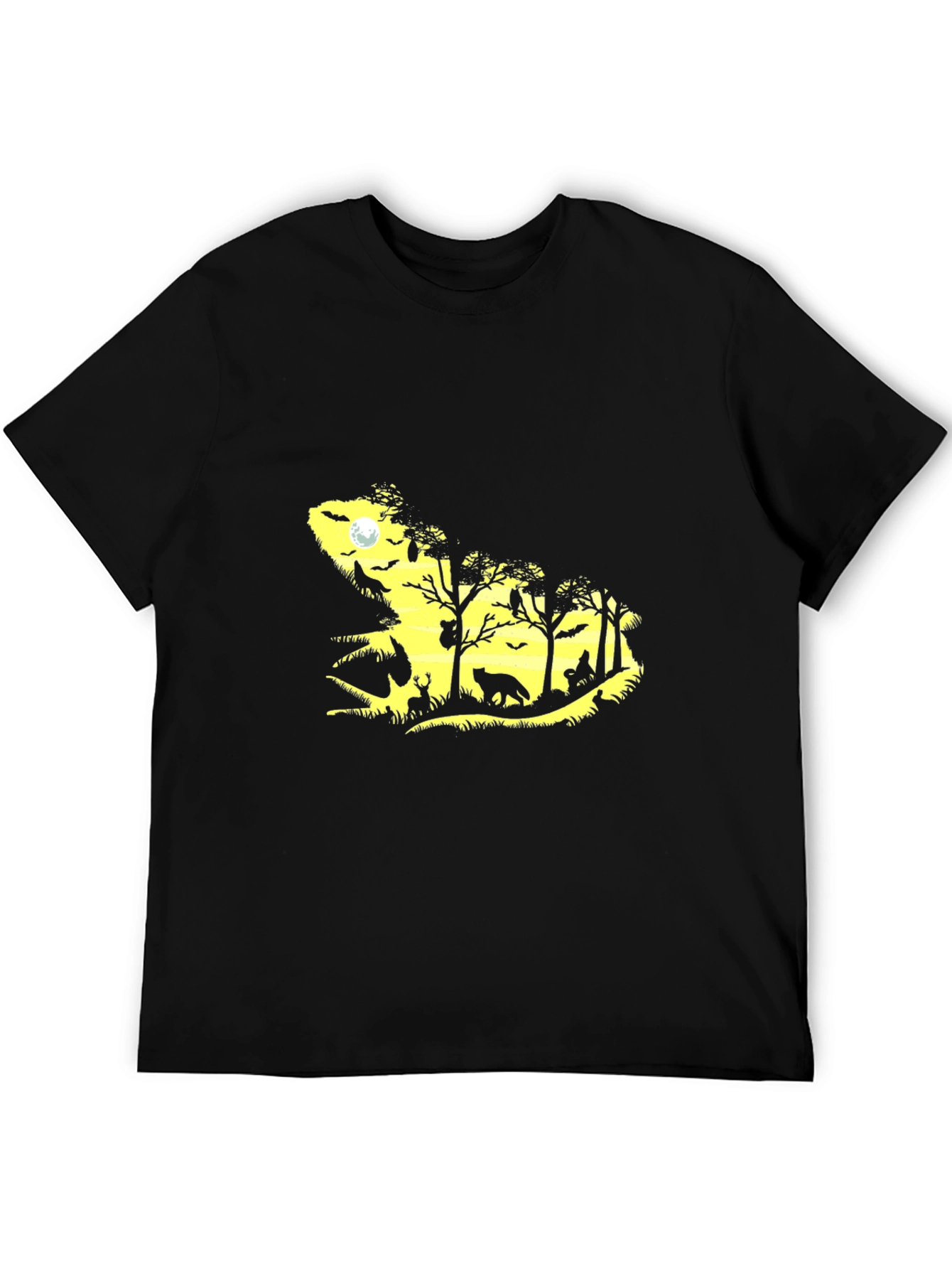 Nature Silhouette Graphic Tee - Black T-Shirt