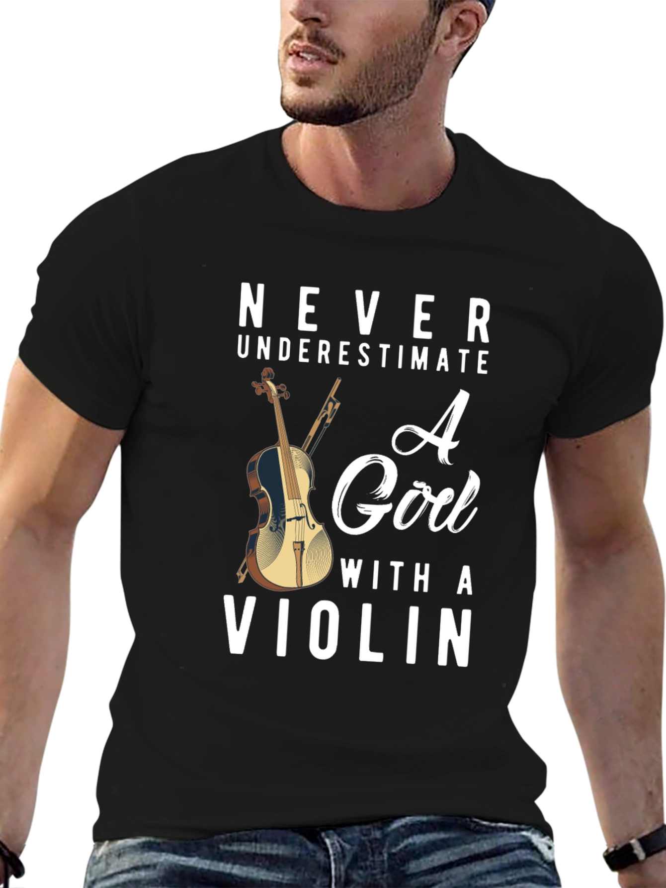 Never Underestimate A Girl With A Violin T-Shirt