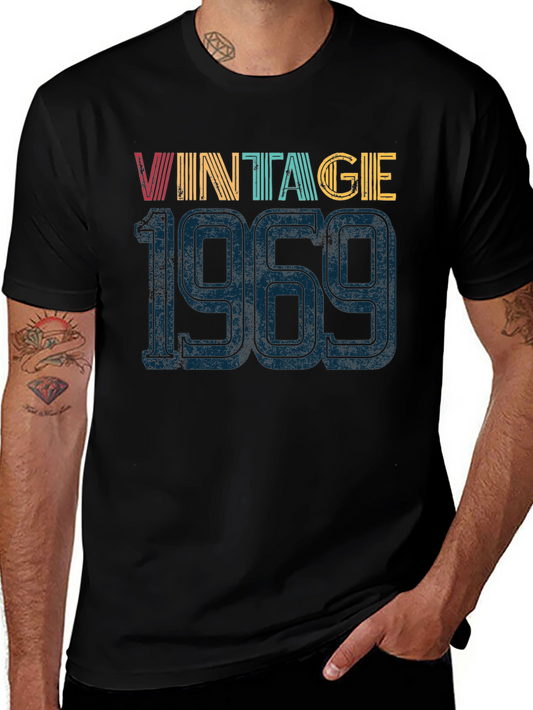 Vintage 1969 Graphic T-Shirt - Retro Birthday Tee