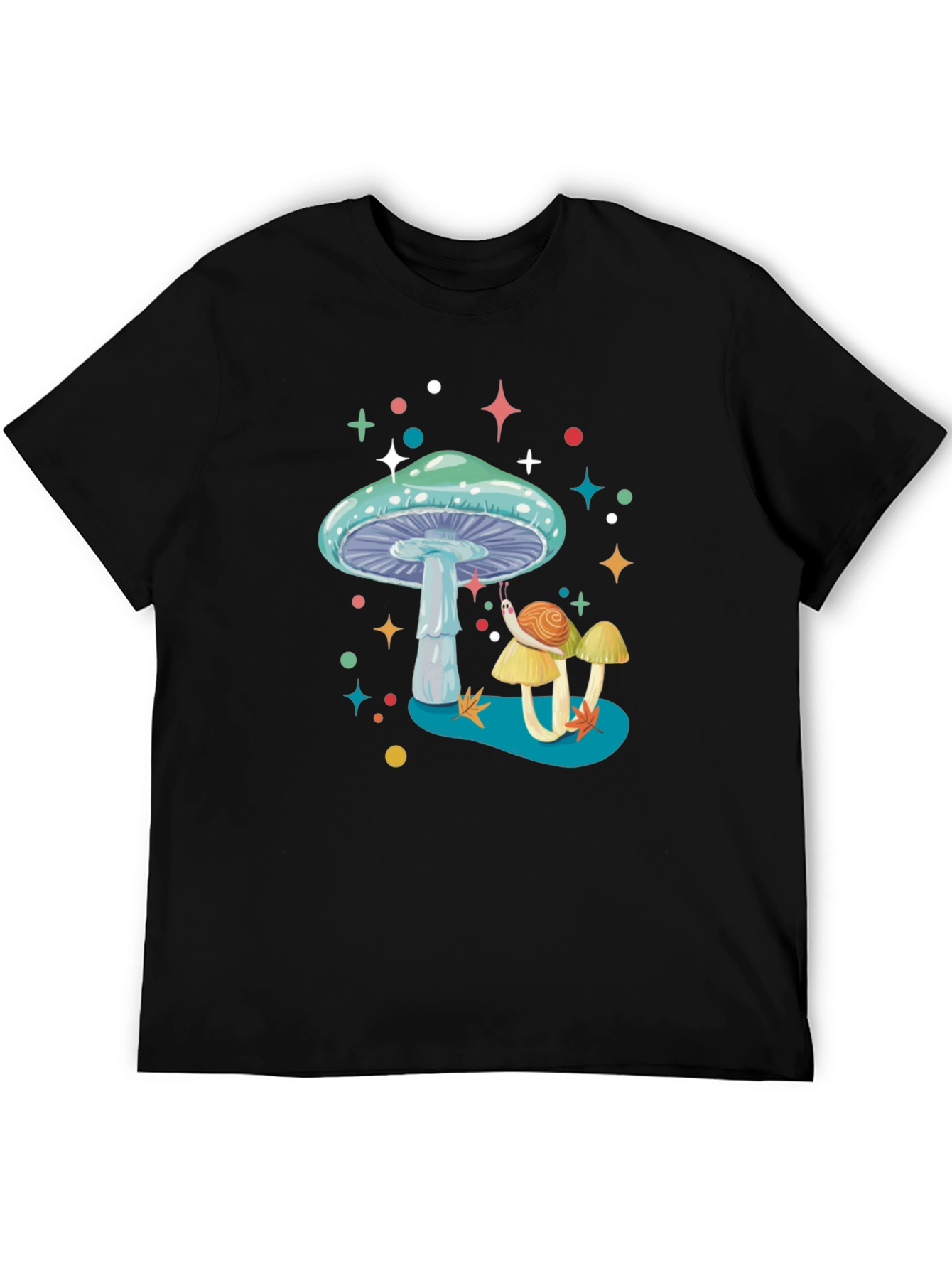 Mushroom & Snail Graphic Tee - Funky Style