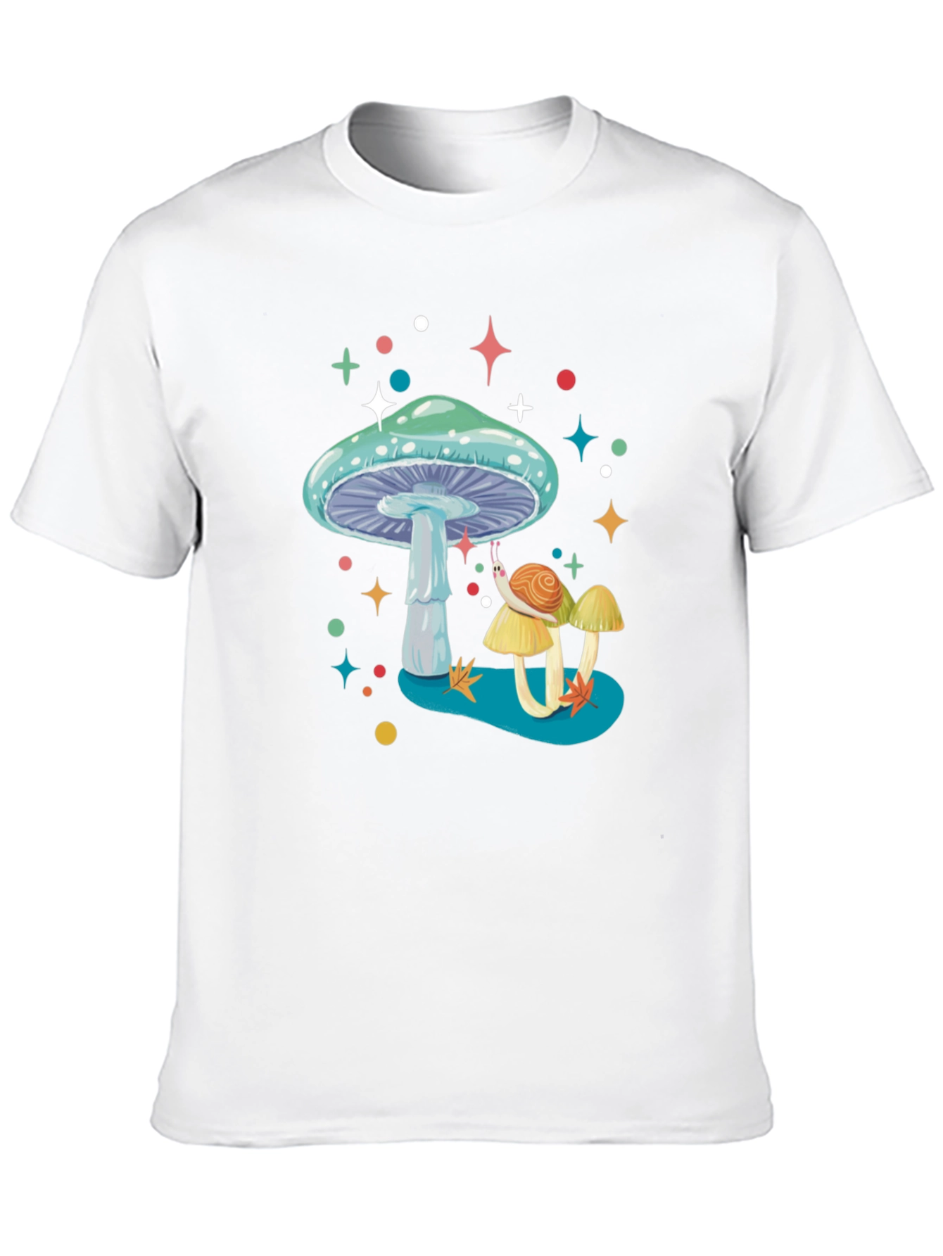 Mushroom & Snail Graphic Tee - Funky Style