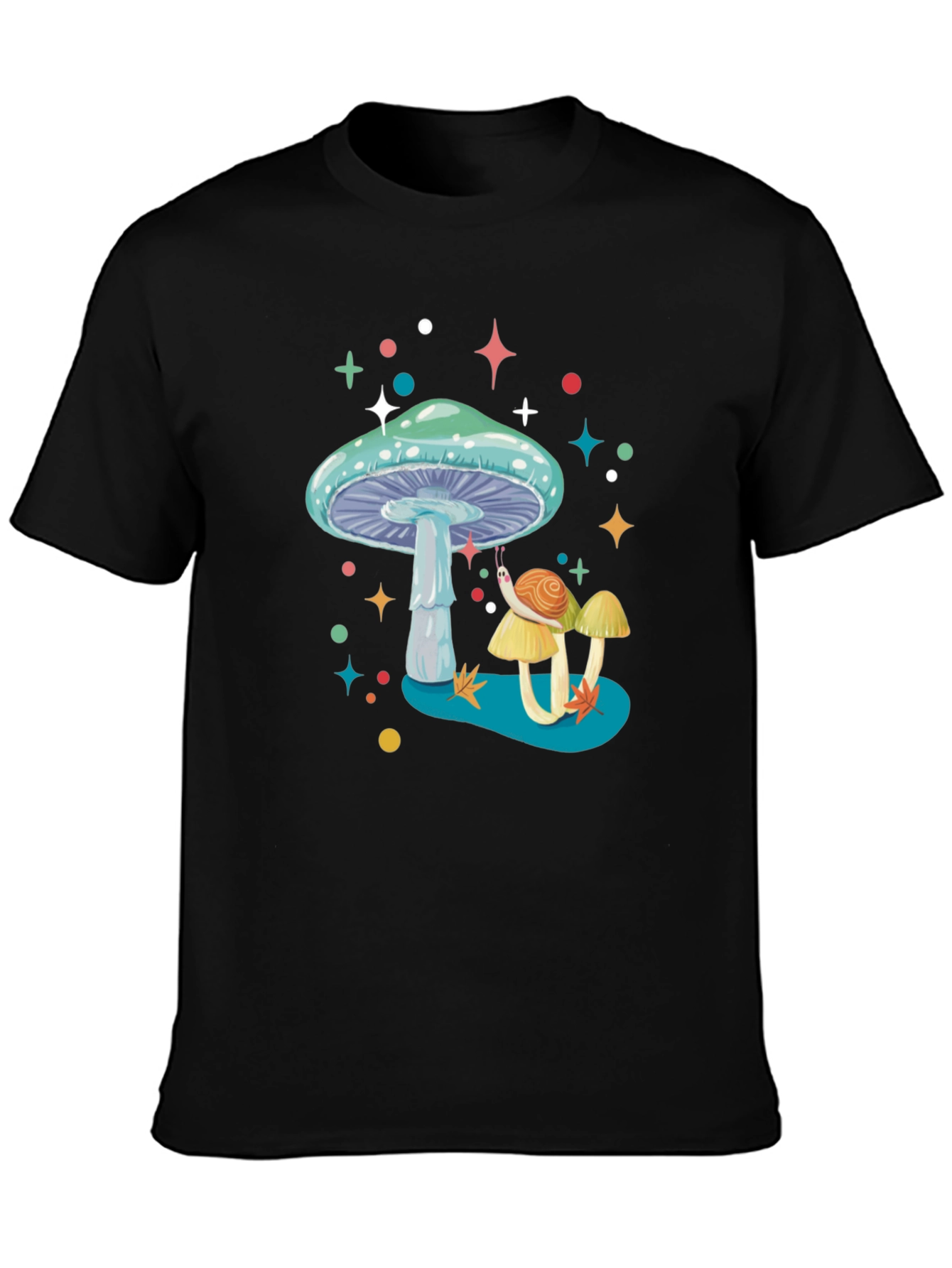 Mushroom & Snail Graphic Tee - Funky Style