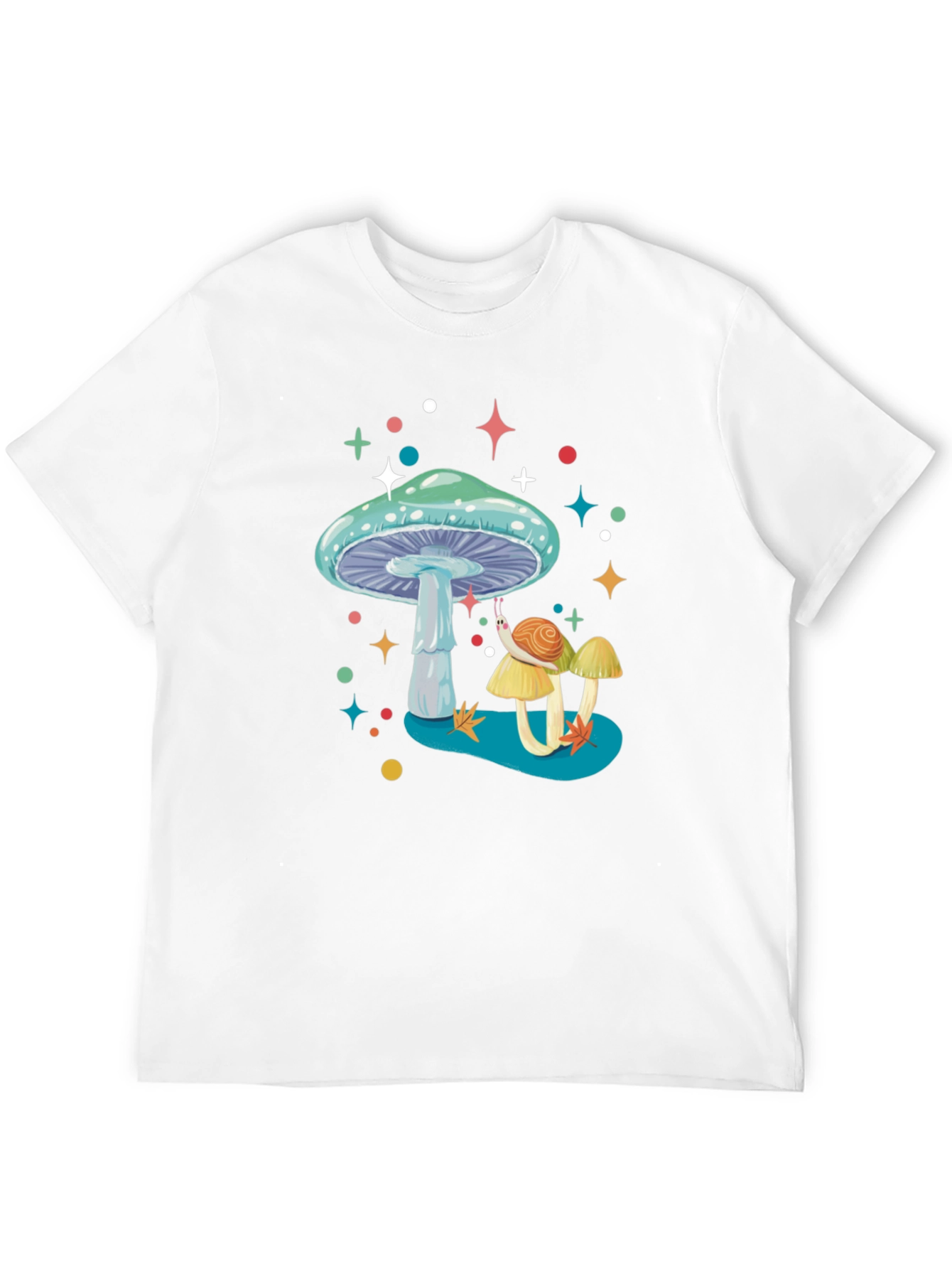 Mushroom & Snail Graphic Tee - Funky Style