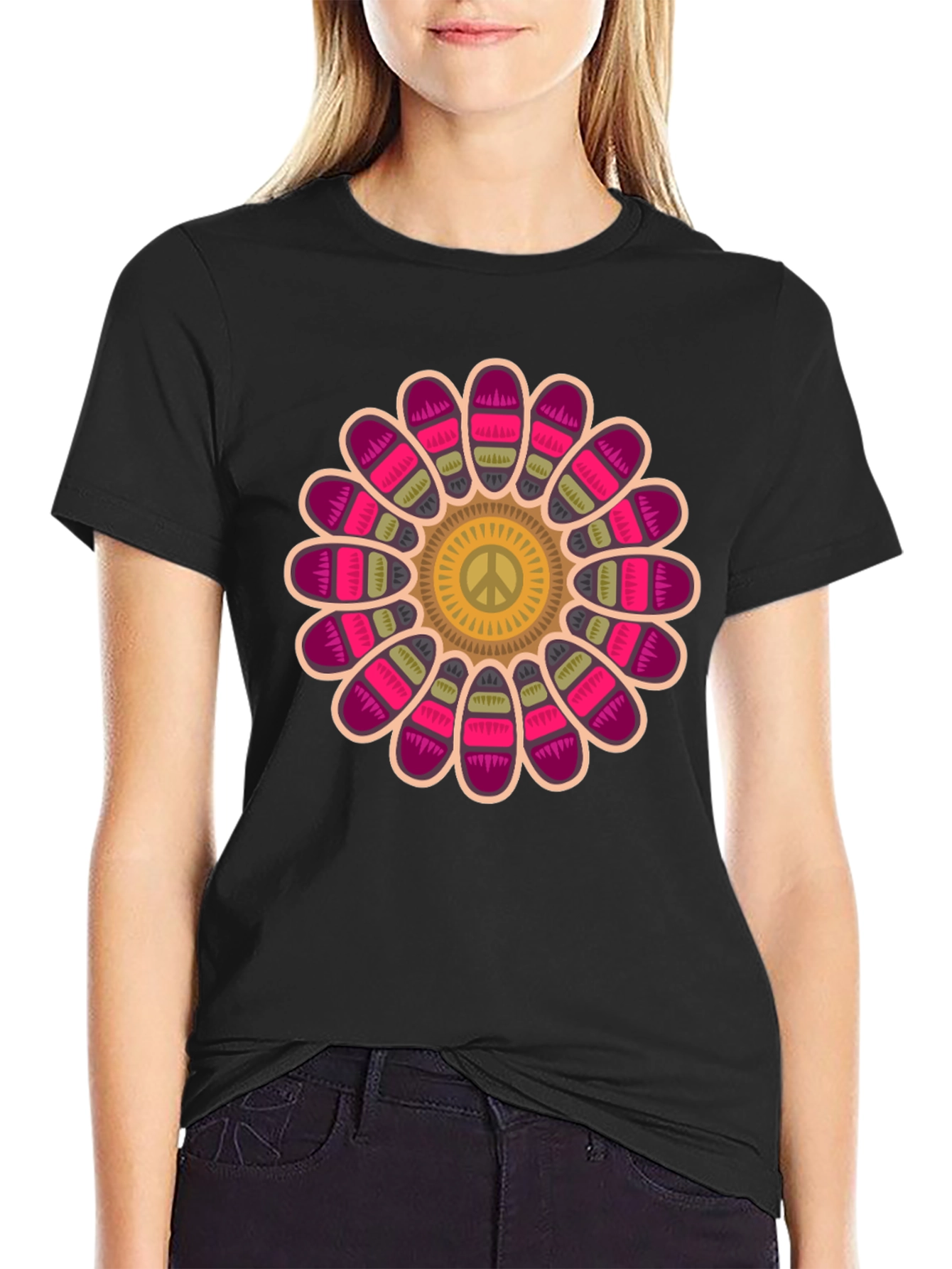 Peace Flower Graphic T-Shirt