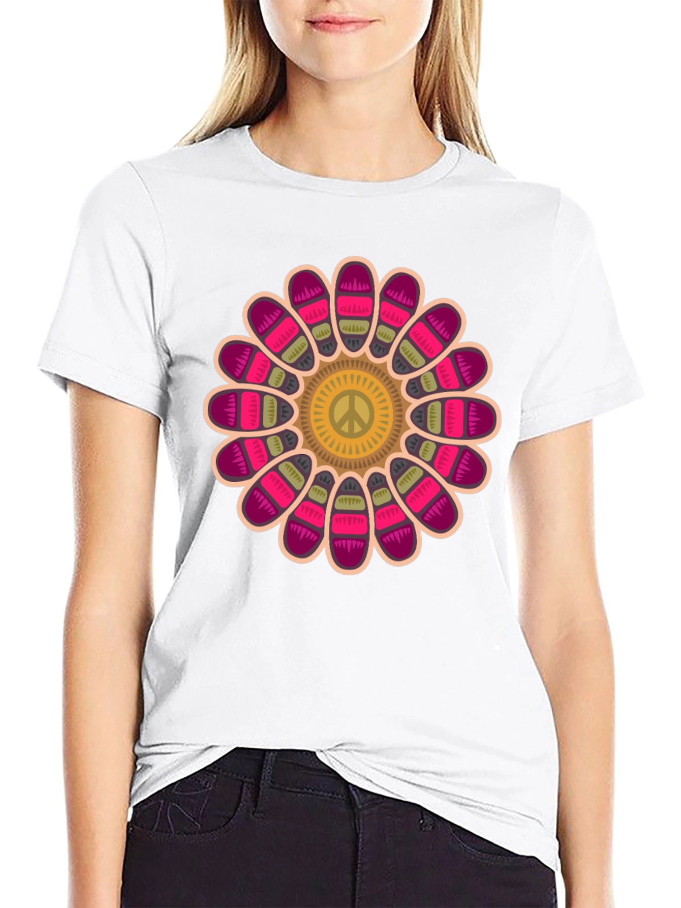 Peace Flower Graphic T-Shirt