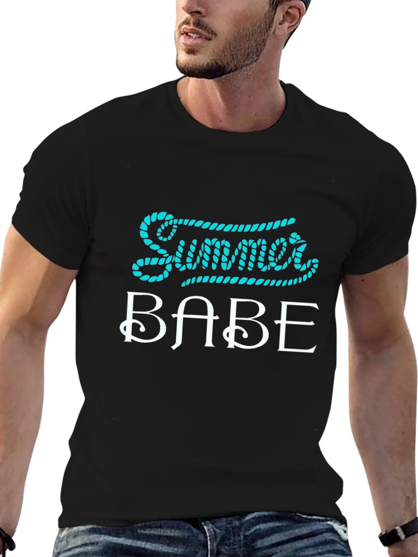 Summer Babe Graphic T-Shirt - Casual Black Tee