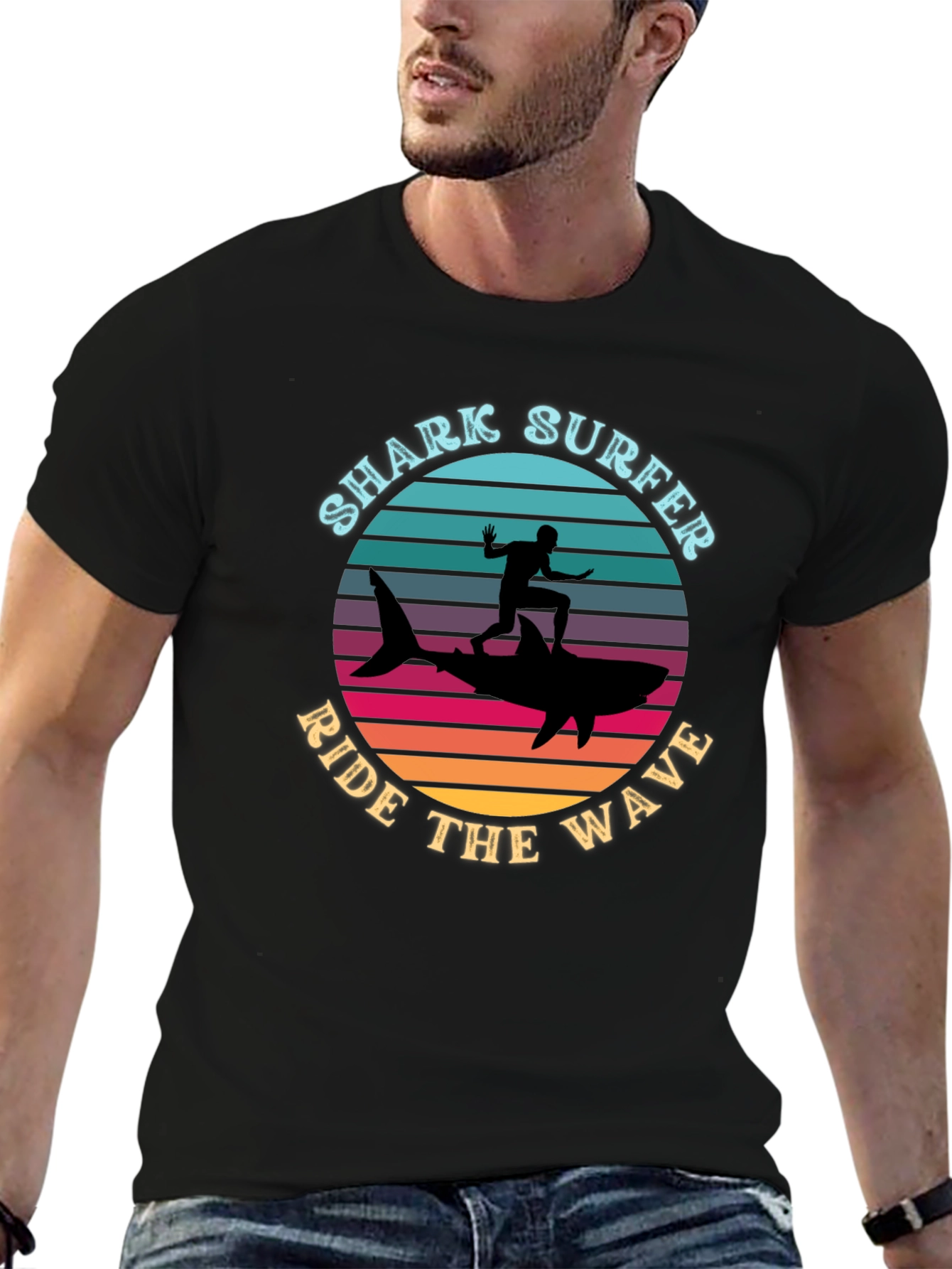 Shark Surfer T-Shirt - Ride the Wave