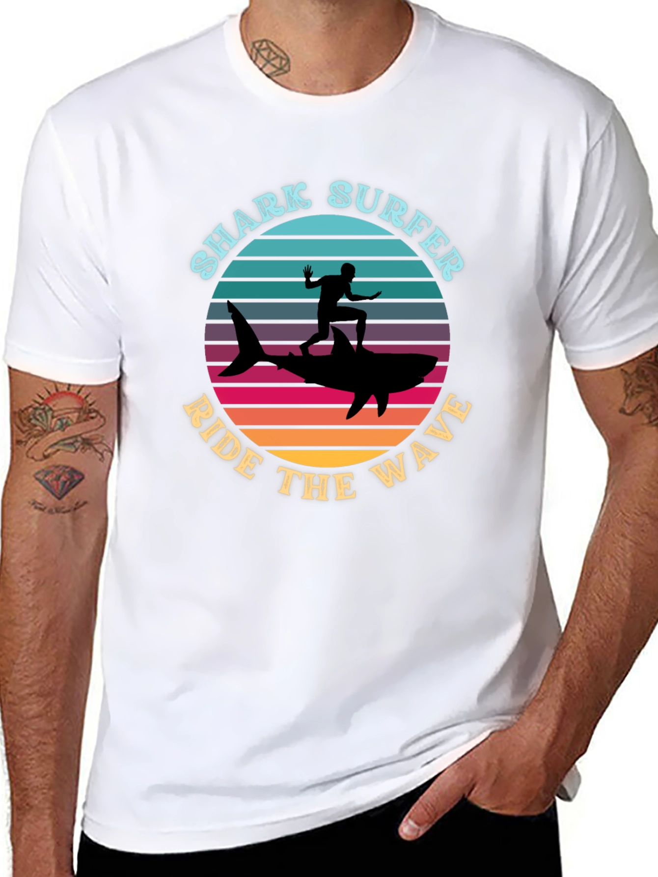 Shark Surfer T-Shirt - Ride the Wave