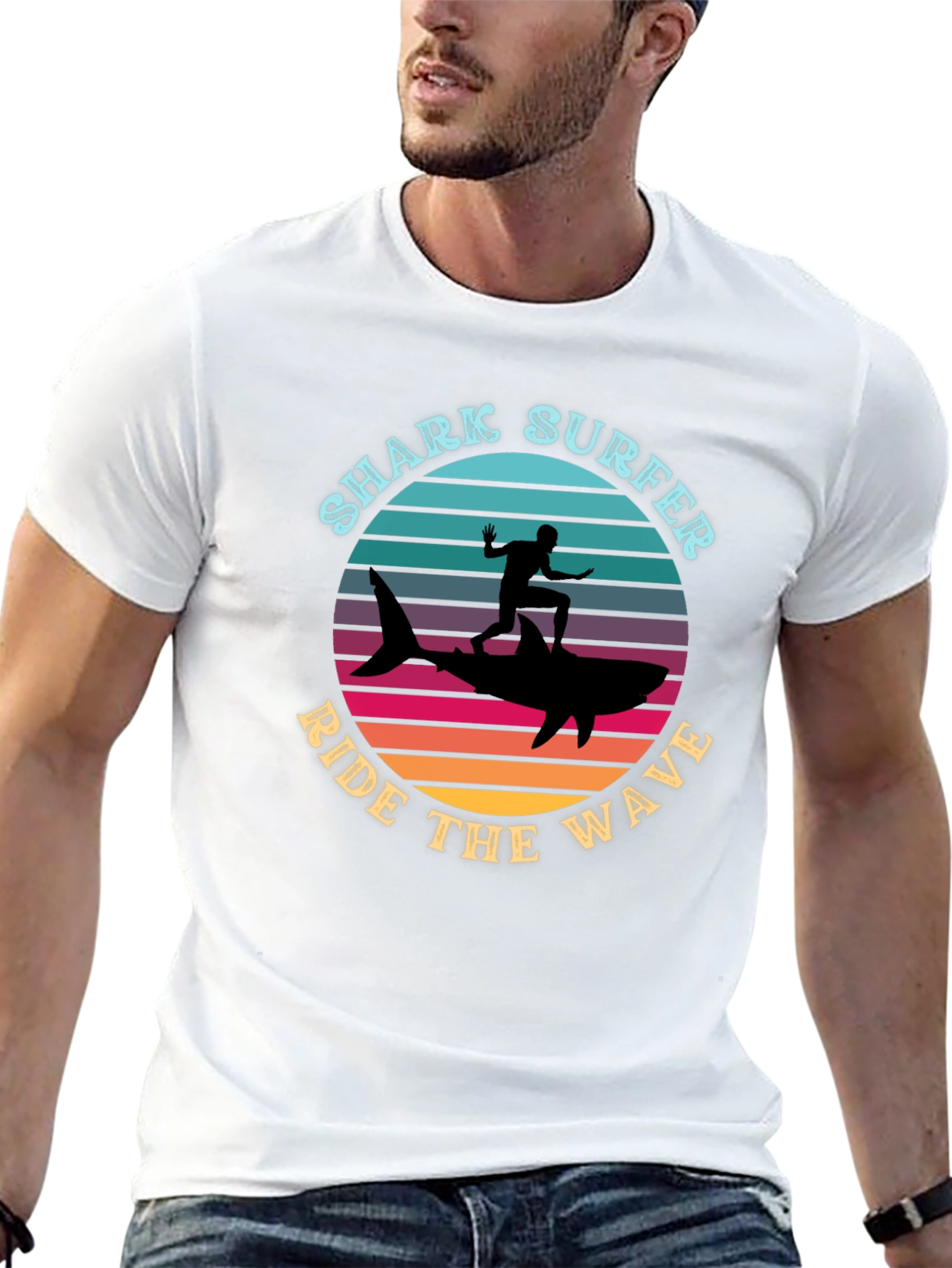 Shark Surfer T-Shirt - Ride the Wave