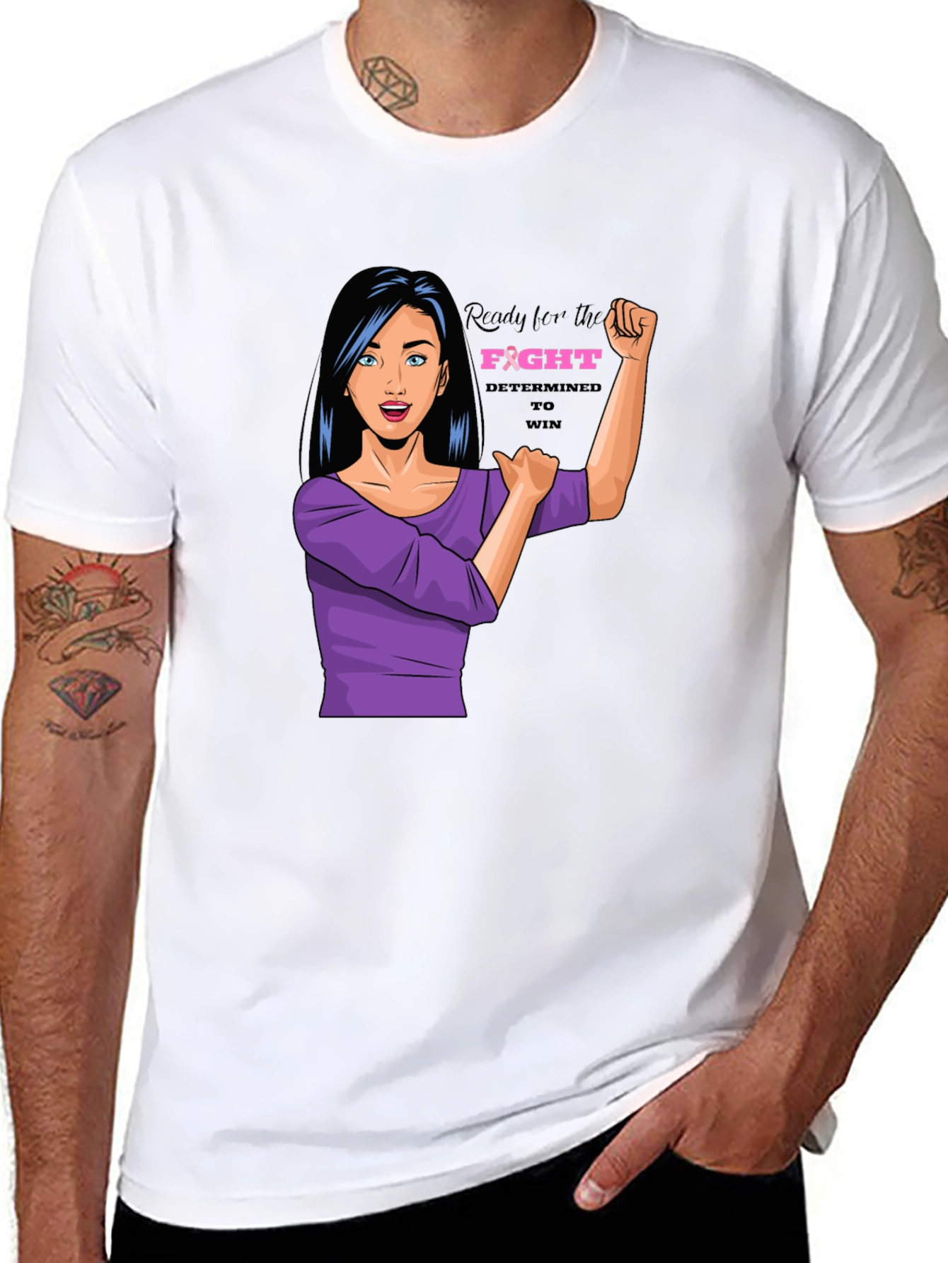 Empowered Woman Graphic Tee - Breast Cancer Awareness