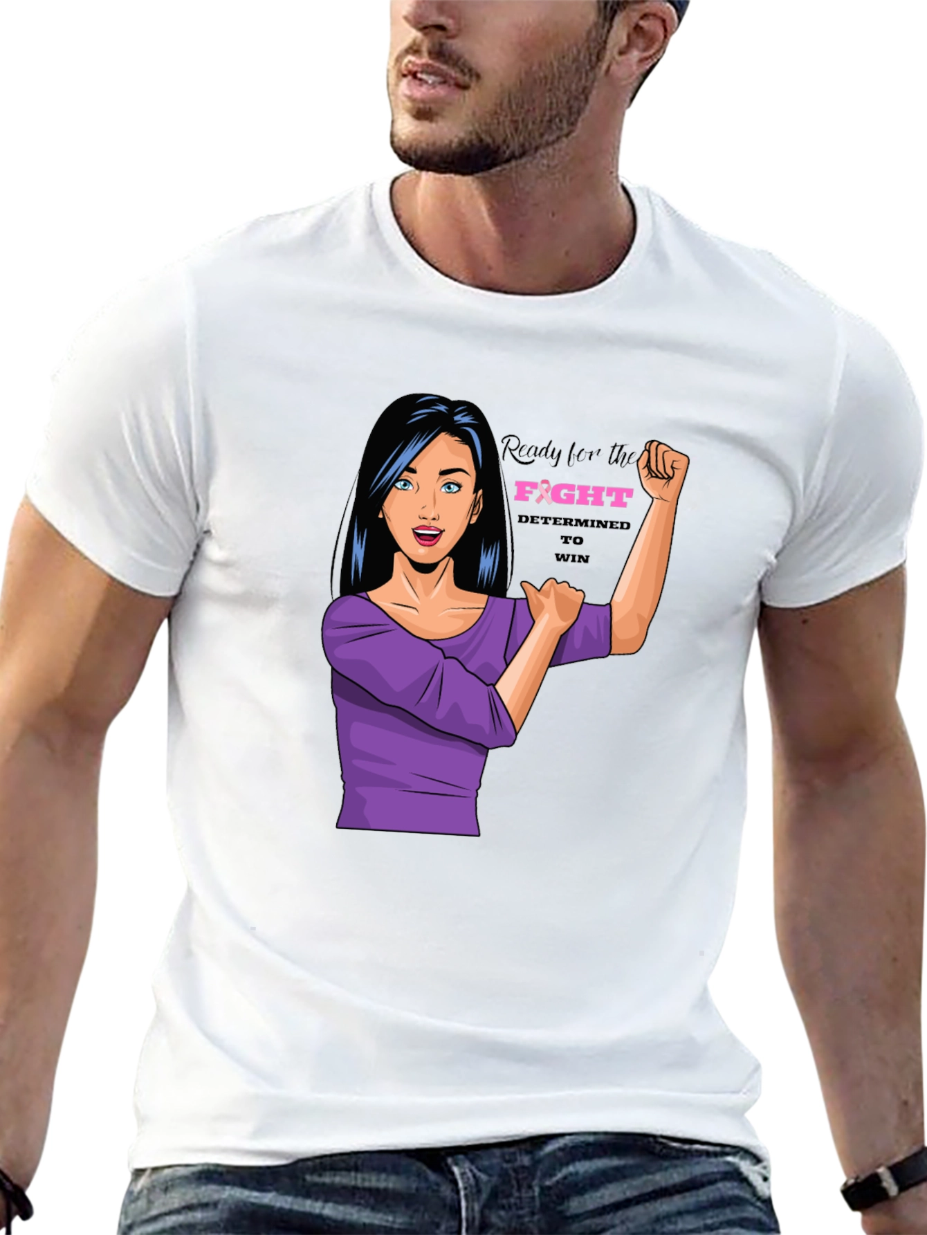 Empowered Woman Graphic Tee - Breast Cancer Awareness