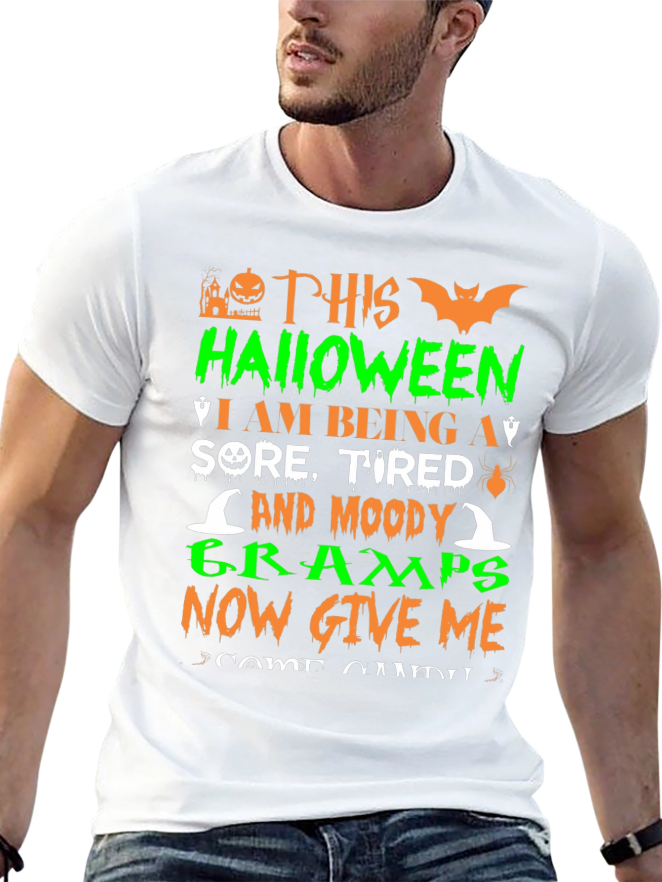 Halloween Gramps T-Shirt Sore Tired Moody Costume Tee
