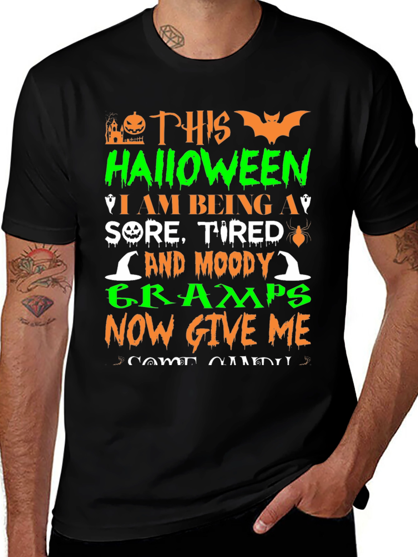 Halloween Gramps T-Shirt Sore Tired Moody Costume Tee