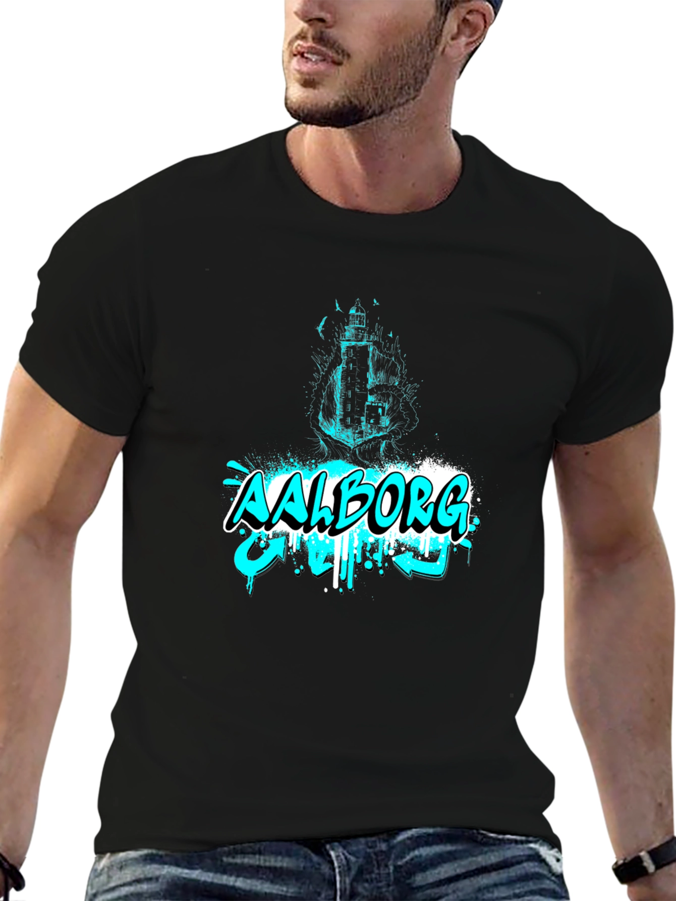Aalborg Graffiti Style Black T-Shirt