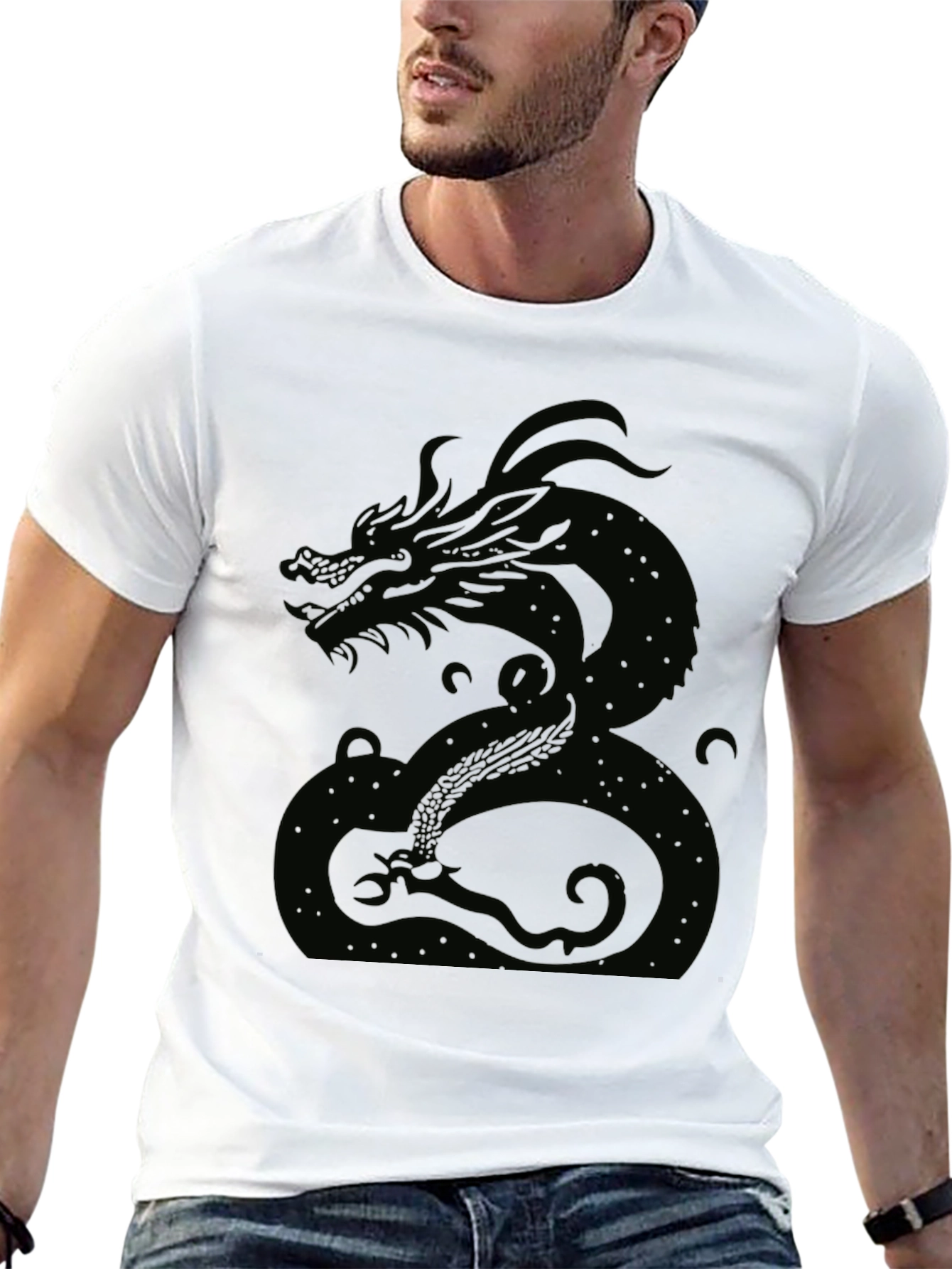 Black Dragon Graphic Tee - Mens Casual Shirt