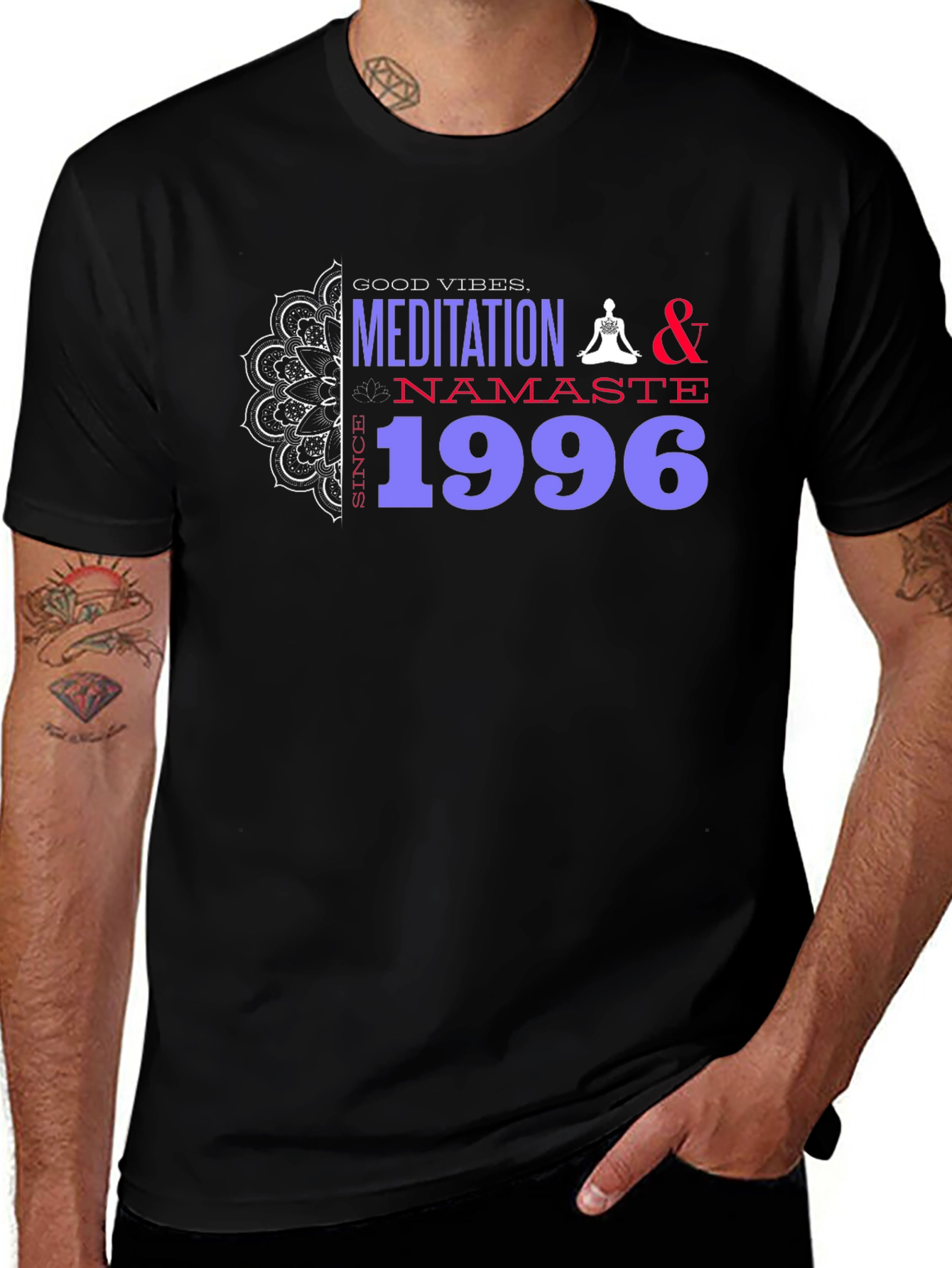 Good Vibes Meditation Namaste 1996 T-Shirt