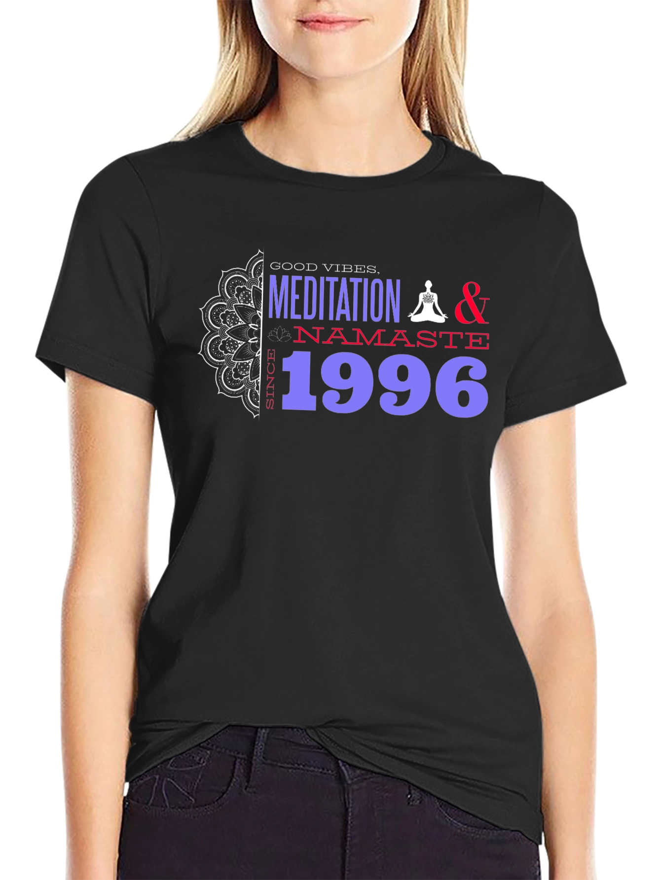 Good Vibes Meditation Namaste 1996 T-Shirt