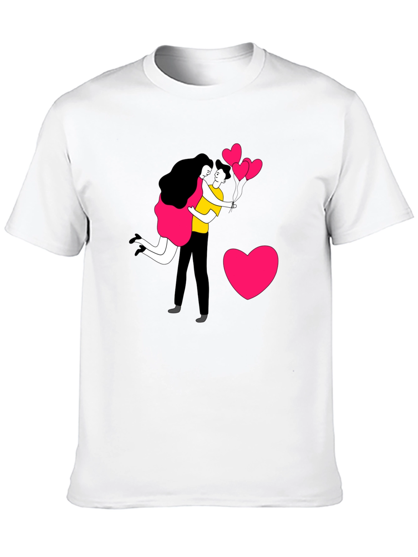 Romantic Couple Graphic Print T-Shirt