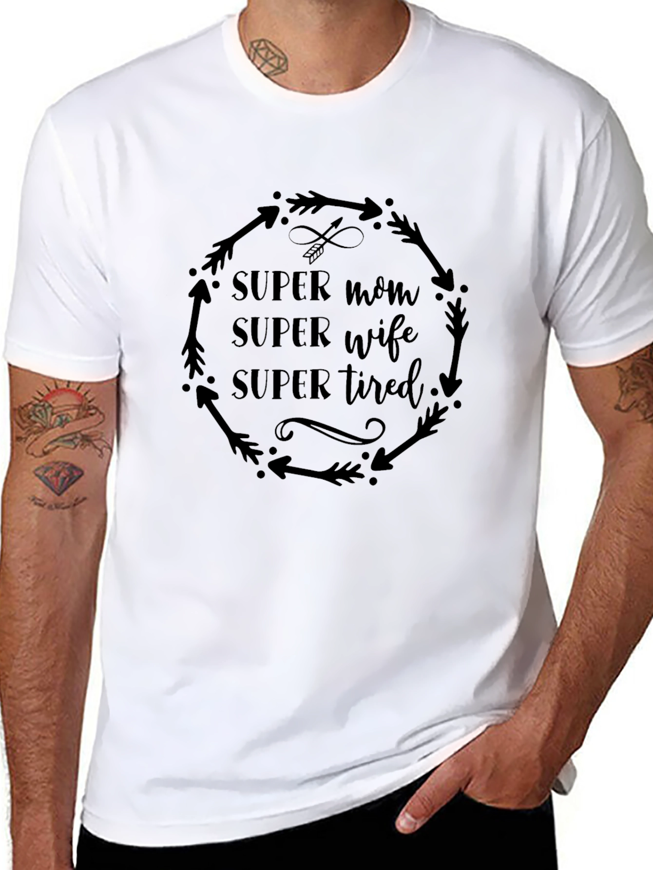 Super Mom Wife Tired Graphic T-Shirt