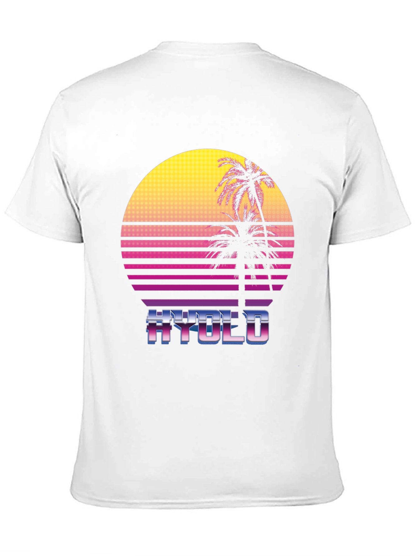 Retro Wave T-Shirt - HYOLO Palm Sunset Design