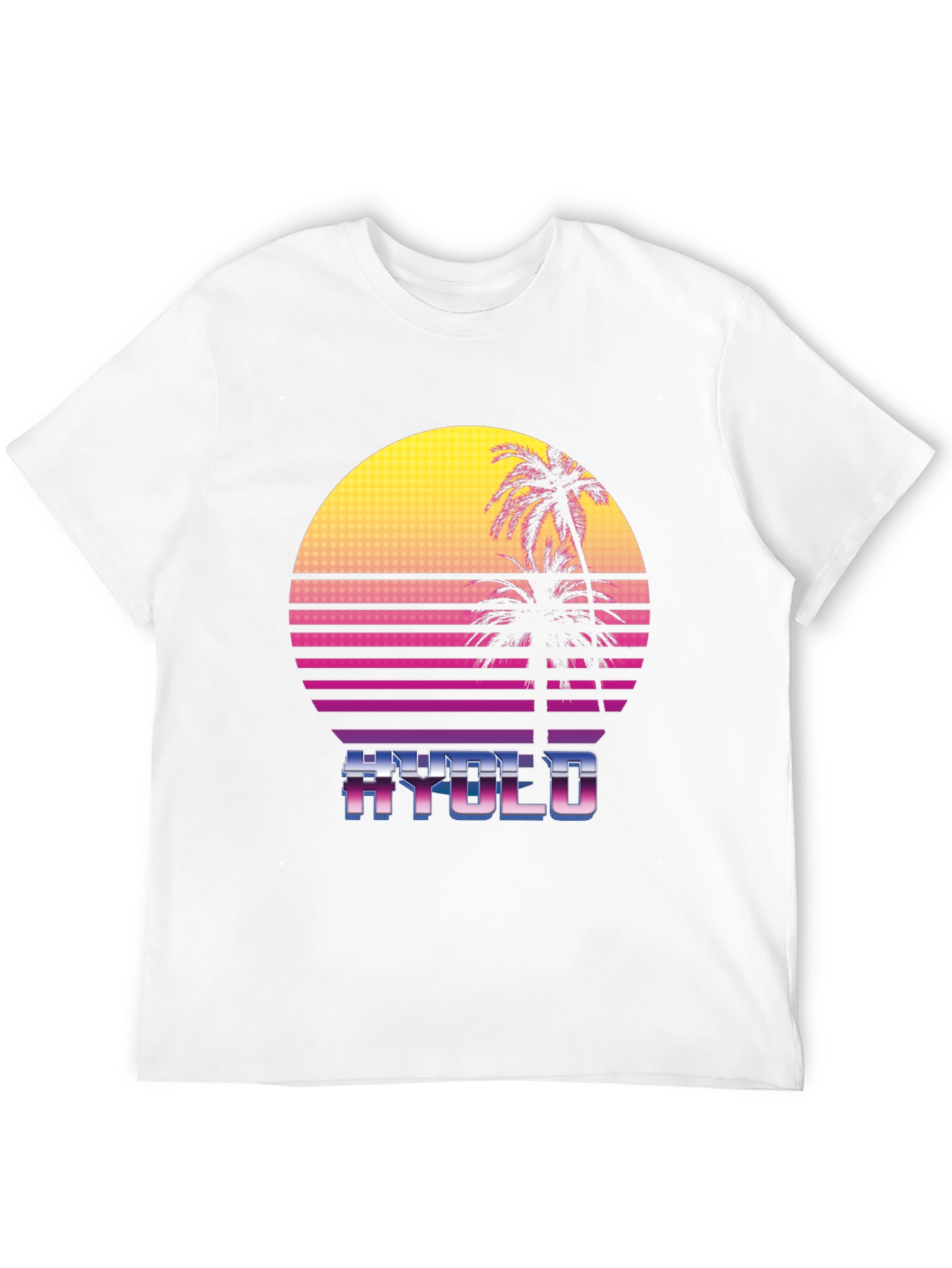 Retro Wave T-Shirt - HYOLO Palm Sunset Design