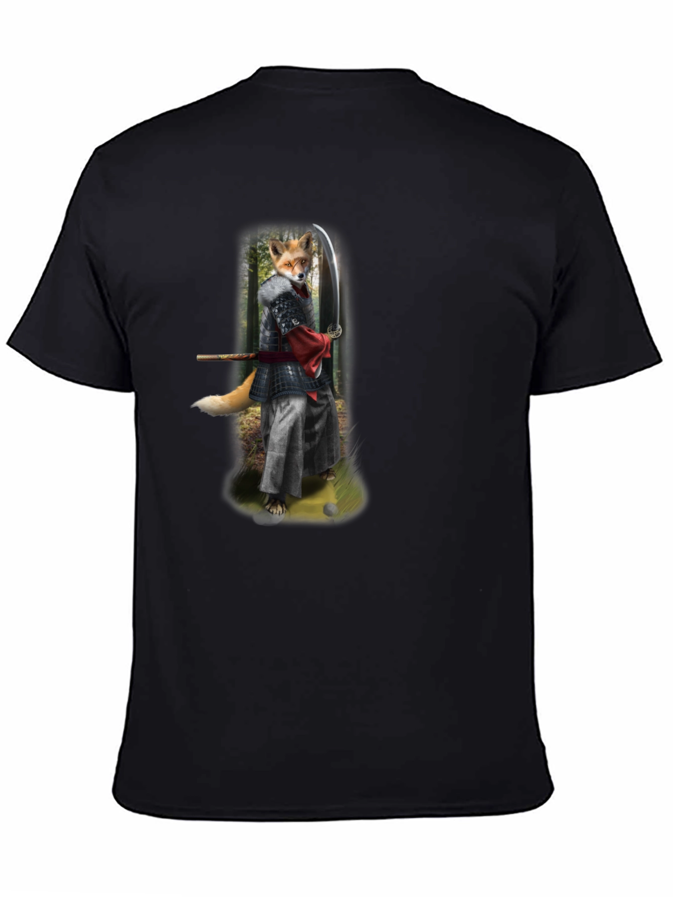 Samurai Fox Graphic Tee - Mens Black T-Shirt