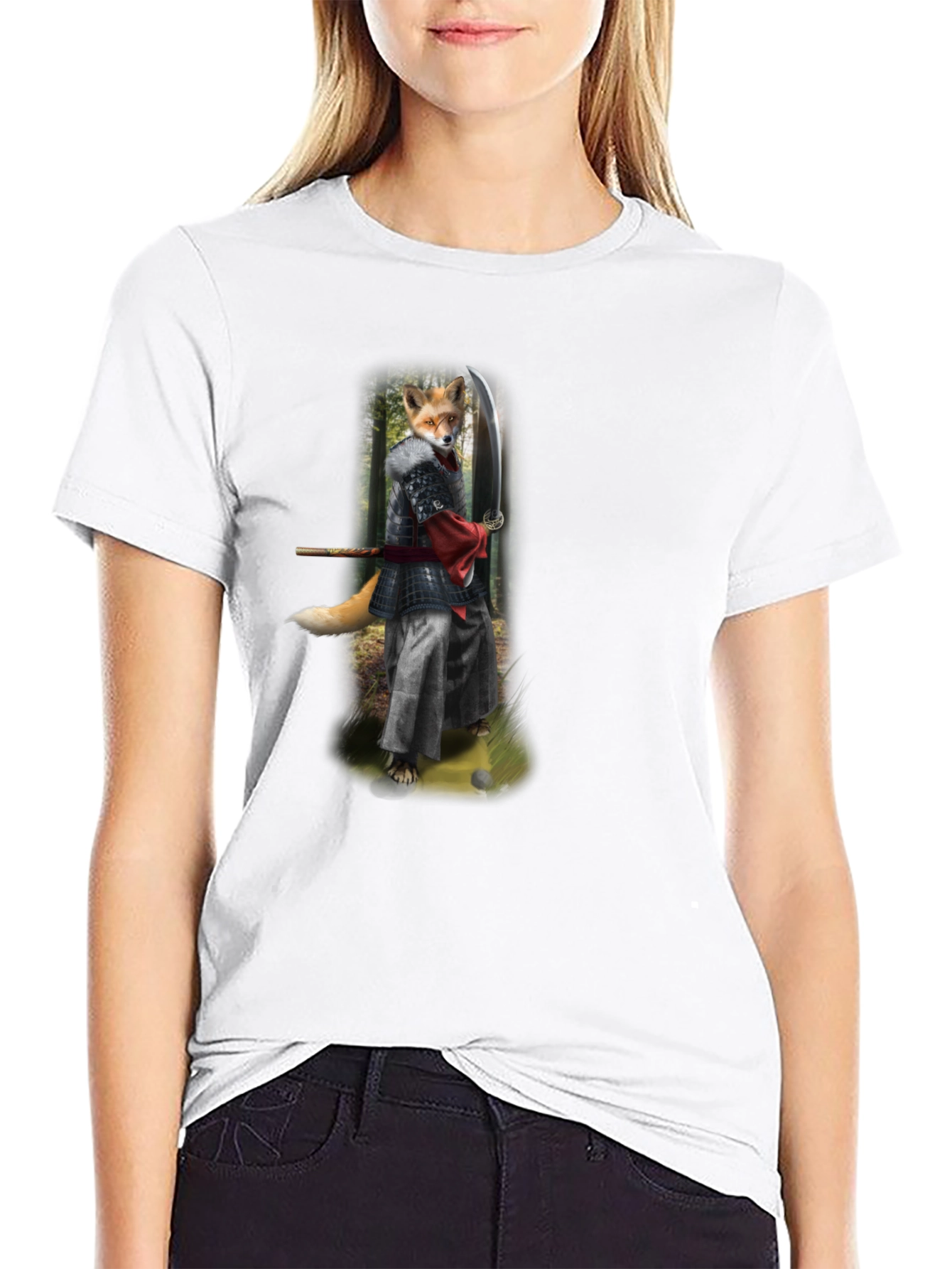 Samurai Fox Graphic Tee - Mens Black T-Shirt