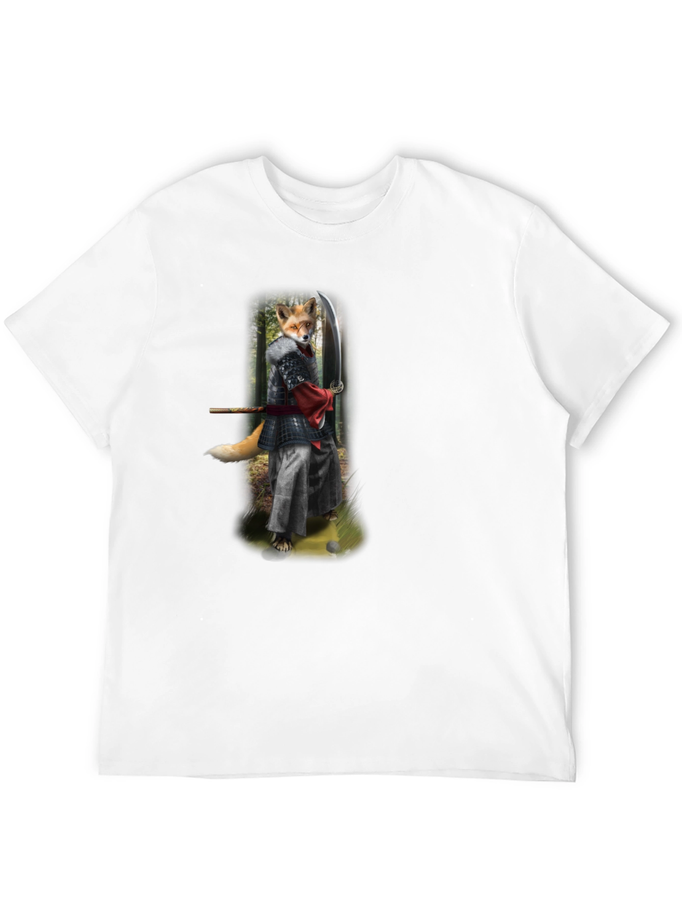 Samurai Fox Graphic Tee - Mens Black T-Shirt