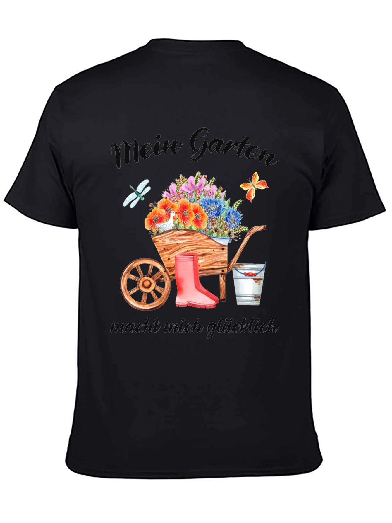 Mein Garten Black Graphic T-Shirt