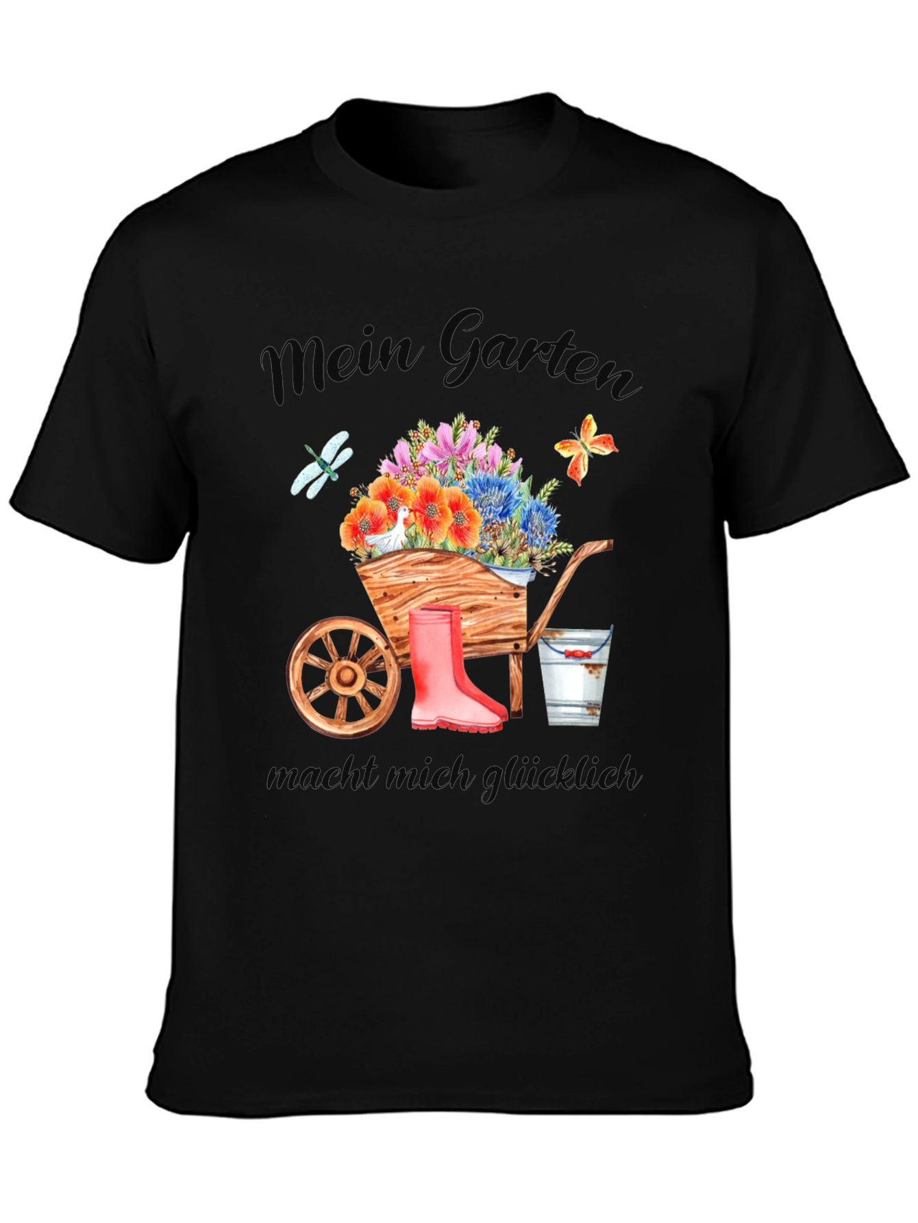 Mein Garten Black Graphic T-Shirt