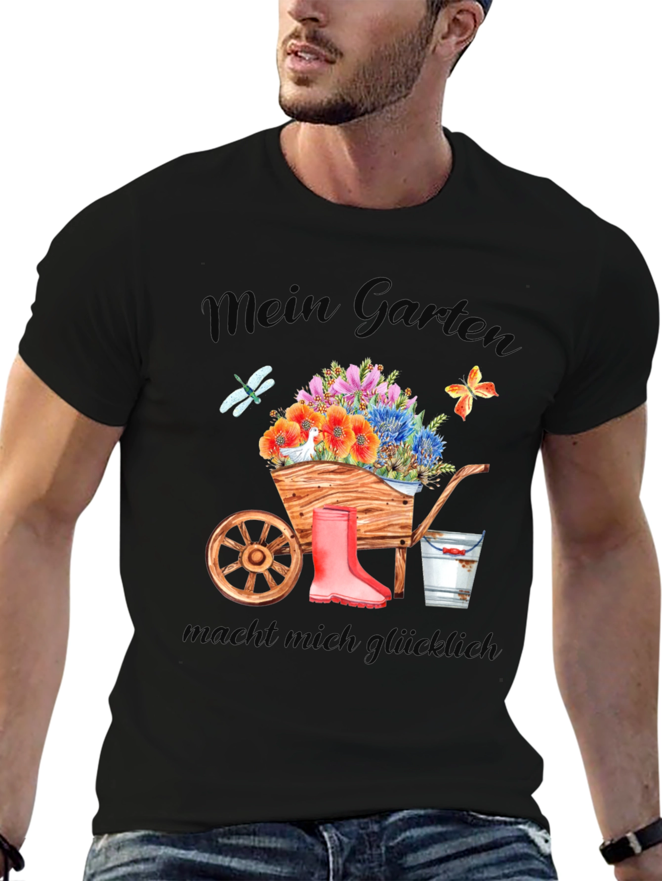 Mein Garten Black Graphic T-Shirt