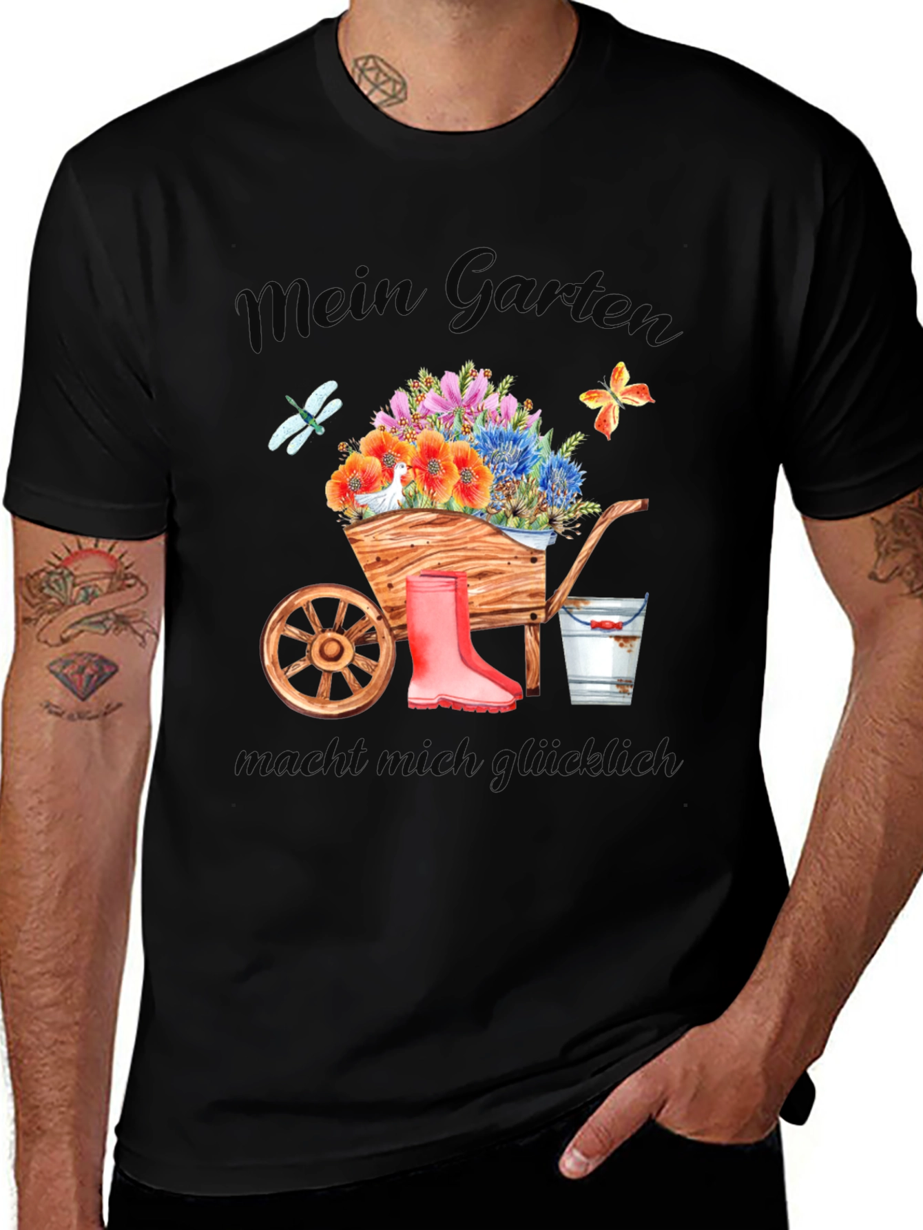 Mein Garten Black Graphic T-Shirt