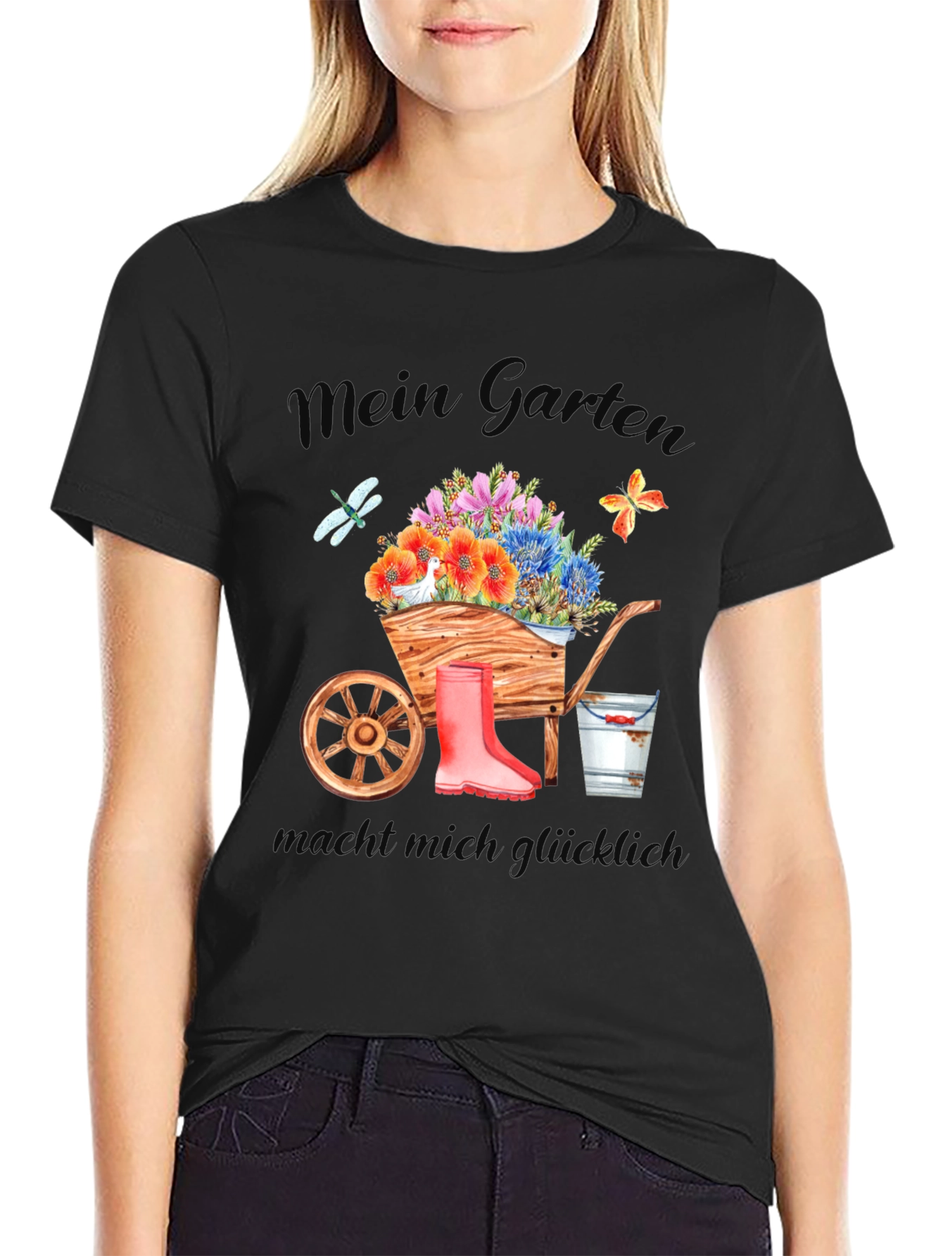 Mein Garten Black Graphic T-Shirt