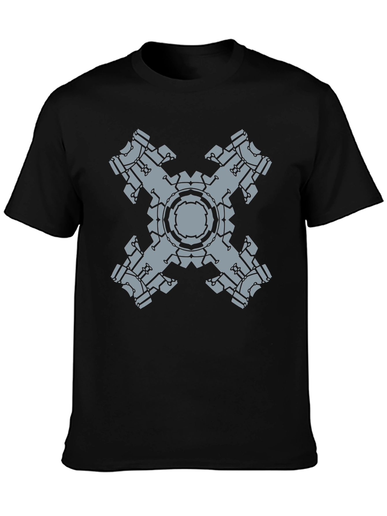 Tech Cross Graphic Tee - Black Cotton Blend