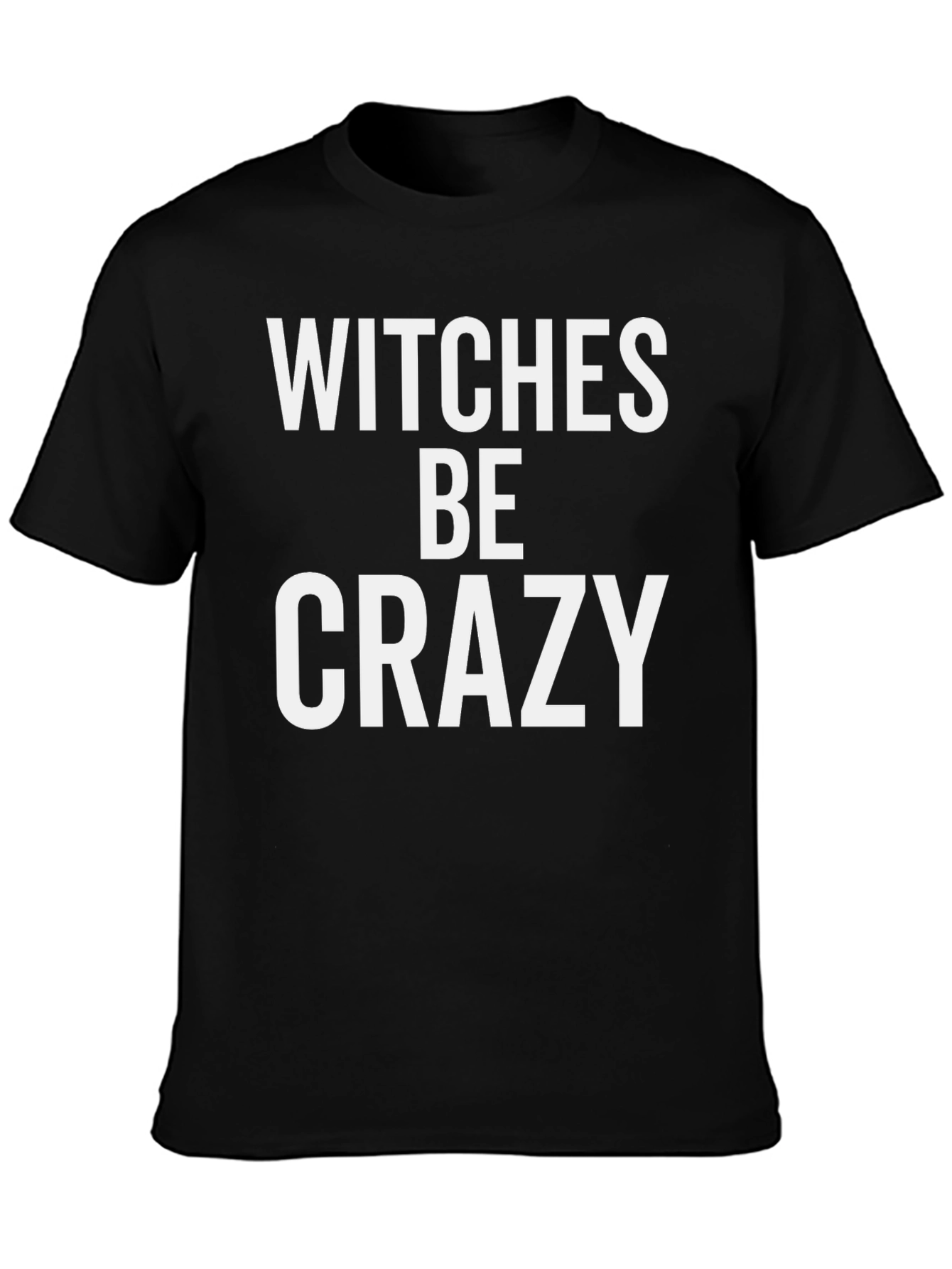 Witches Be Crazy Graphic Tee - Black Cotton T-Shirt