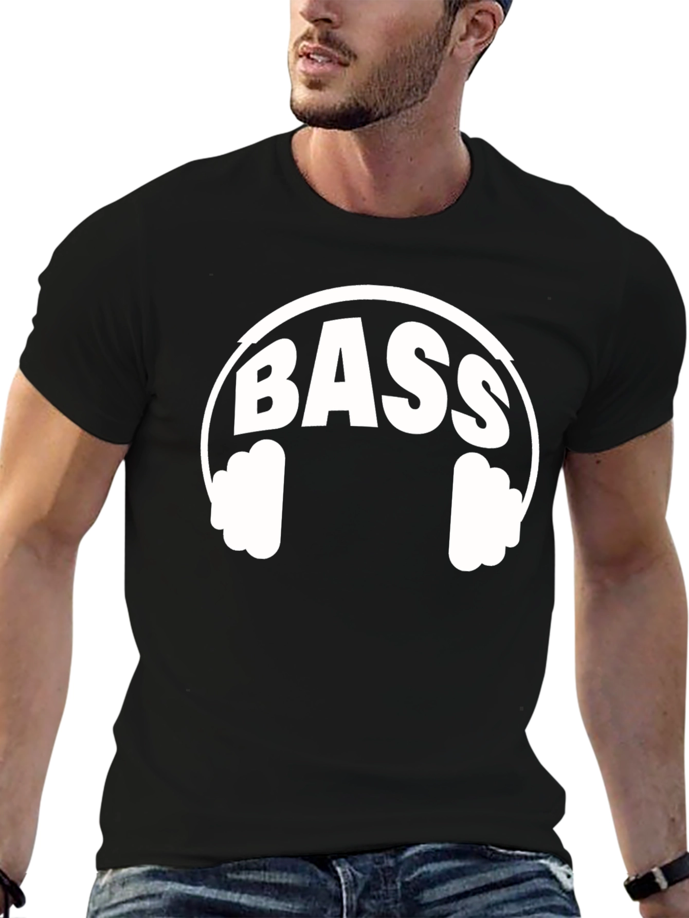 BASS Headphone Graphic Tee - Music Lover Shirt