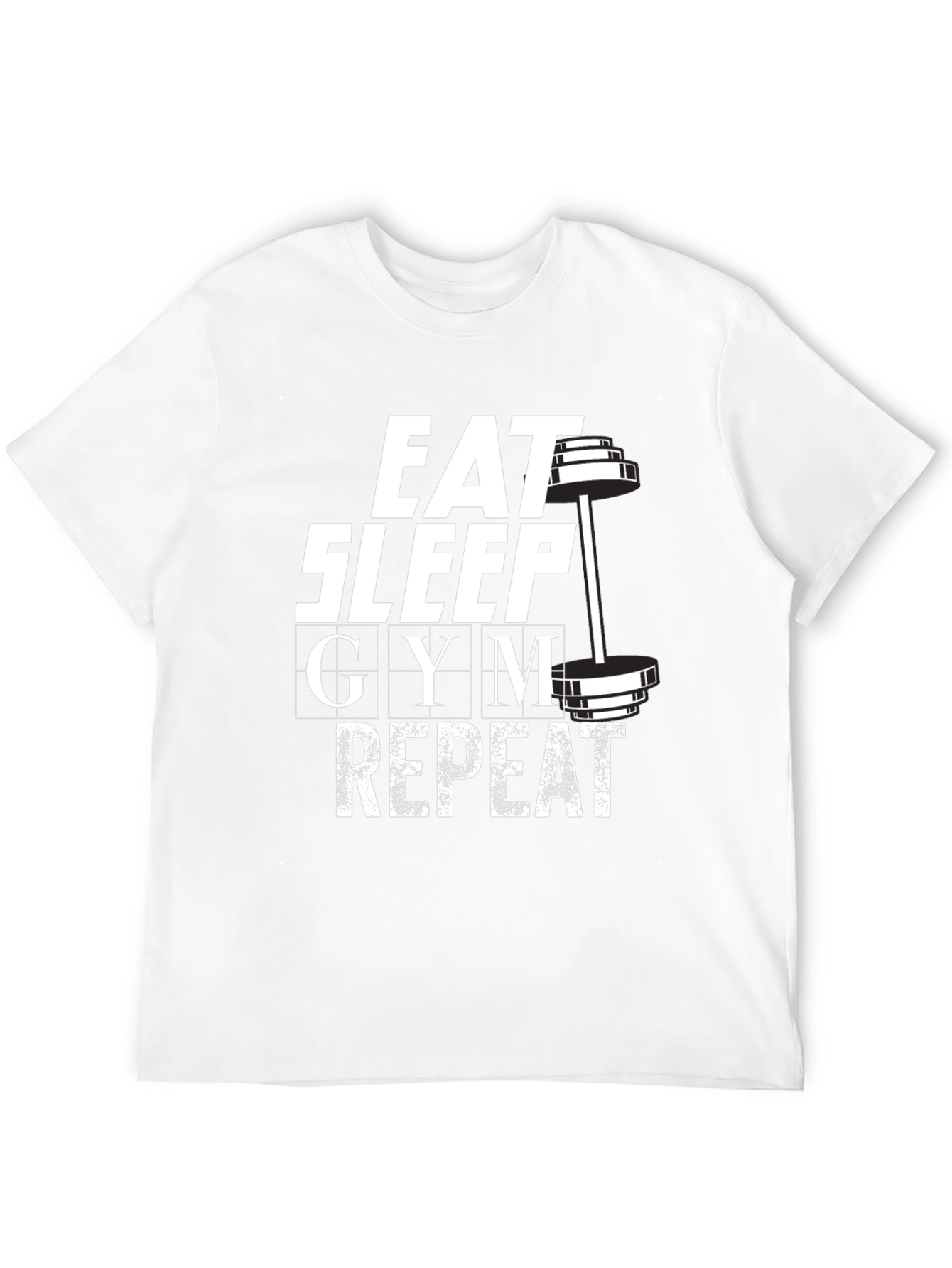 Eat Sleep Gym Repeat Graphic T-Shirt - Black