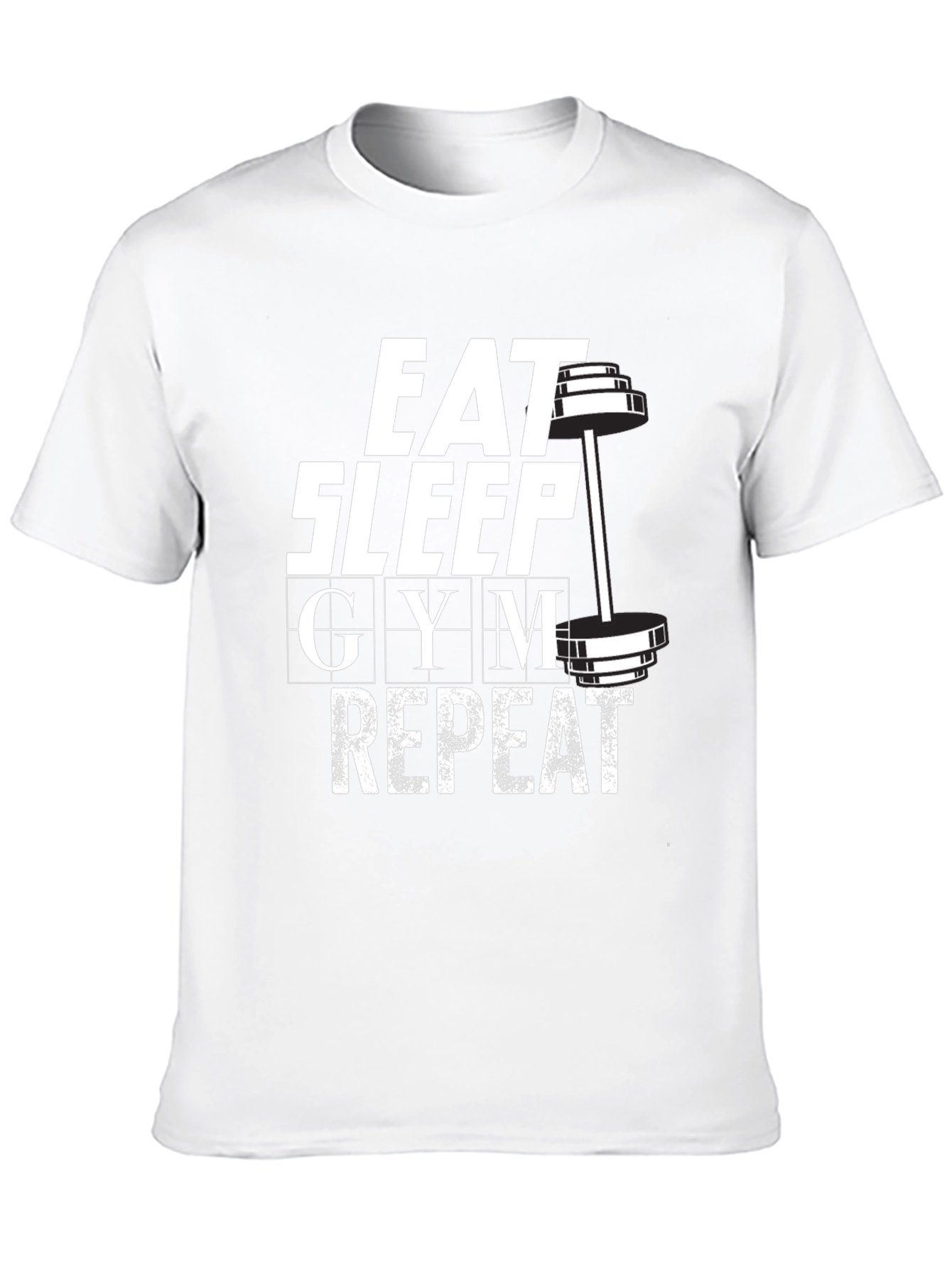 Eat Sleep Gym Repeat Graphic T-Shirt - Black