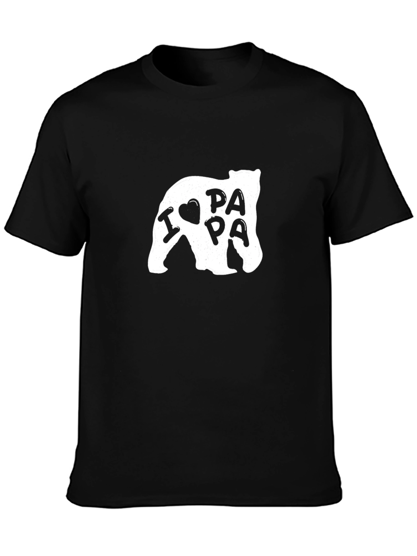 I Heart Papa Bear Graphic Tee - Black