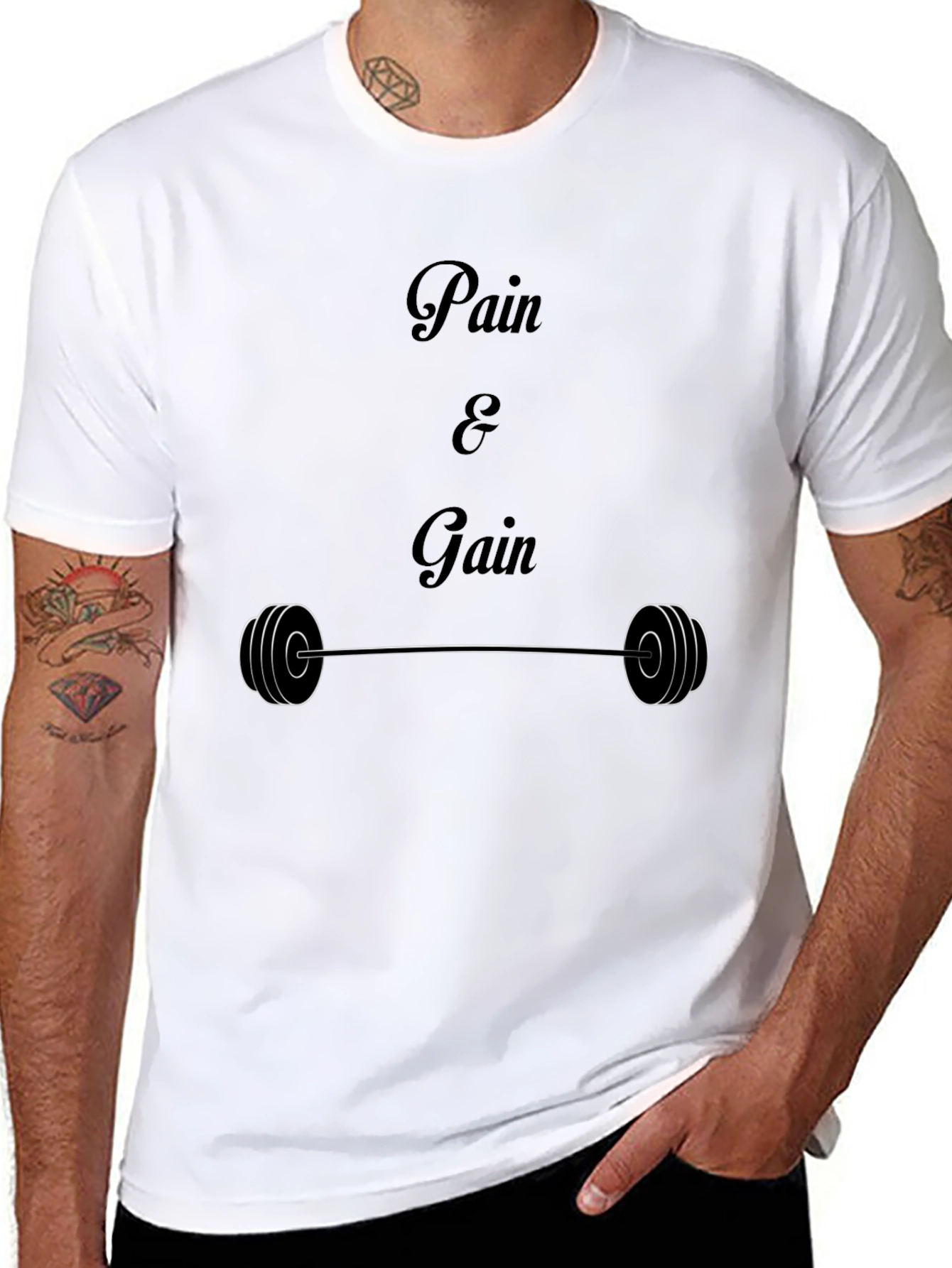 Pain & Gain Black T-Shirt - Workout Motivation