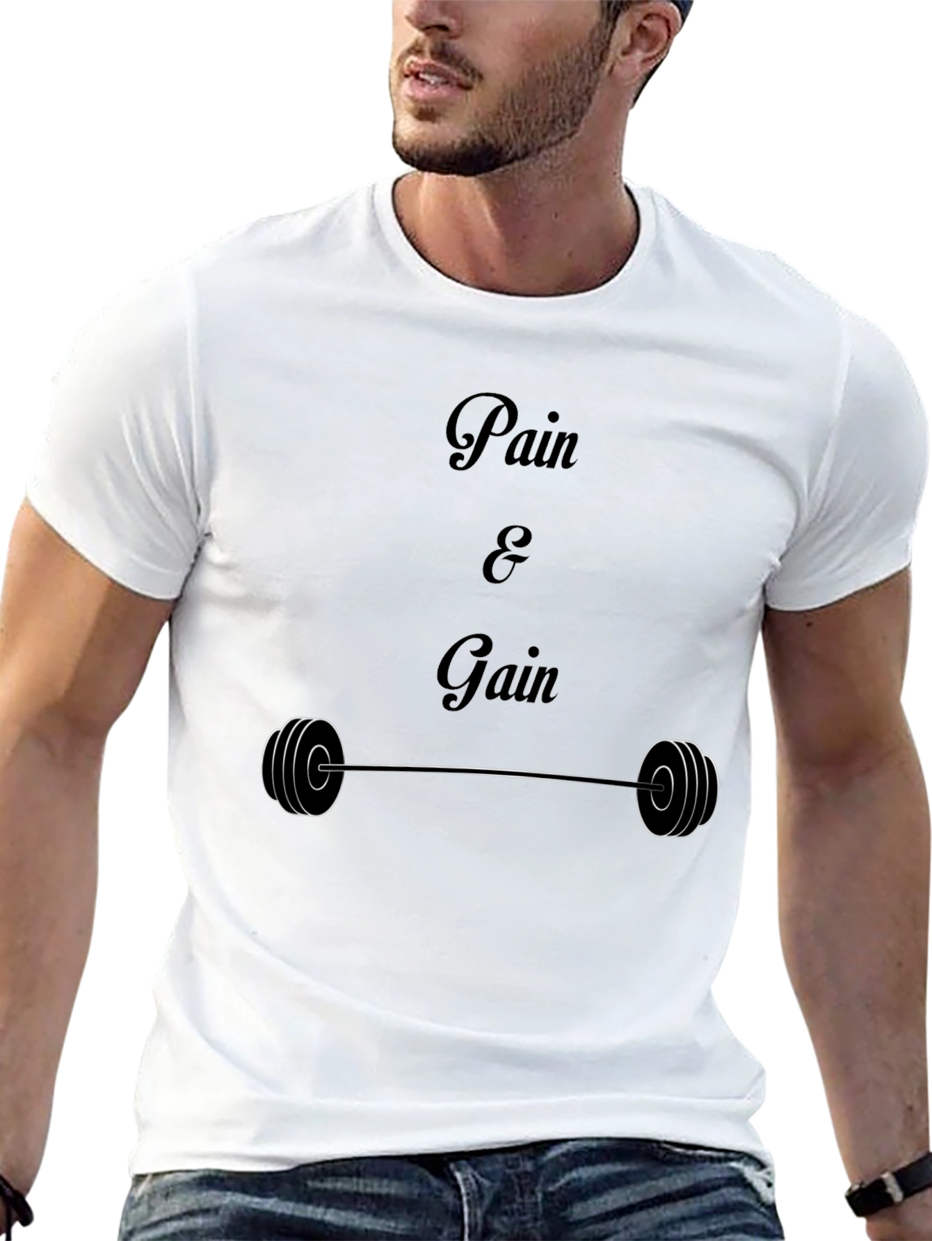 Pain & Gain Black T-Shirt - Workout Motivation