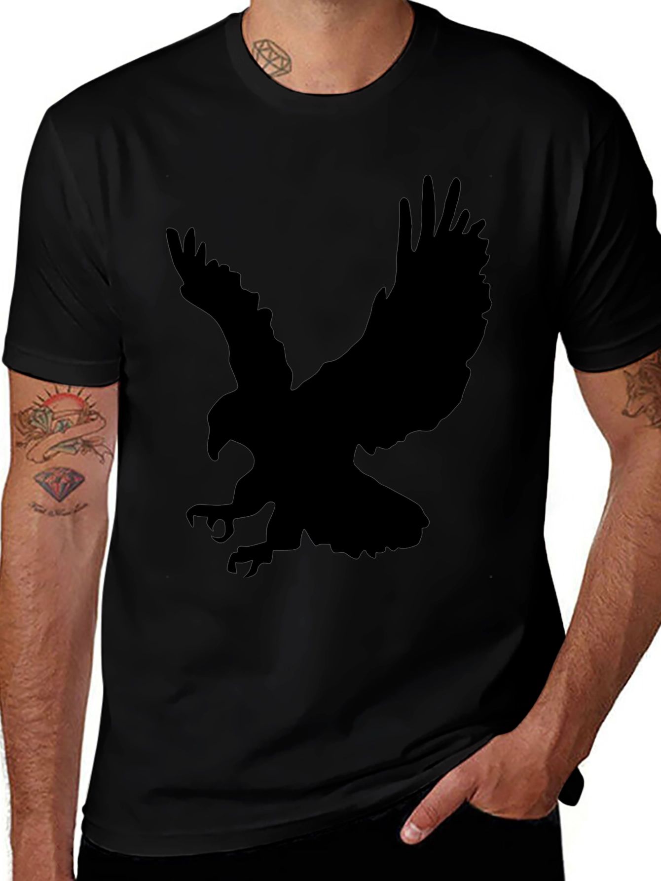 Black Eagle Silhouette Graphic T-Shirt