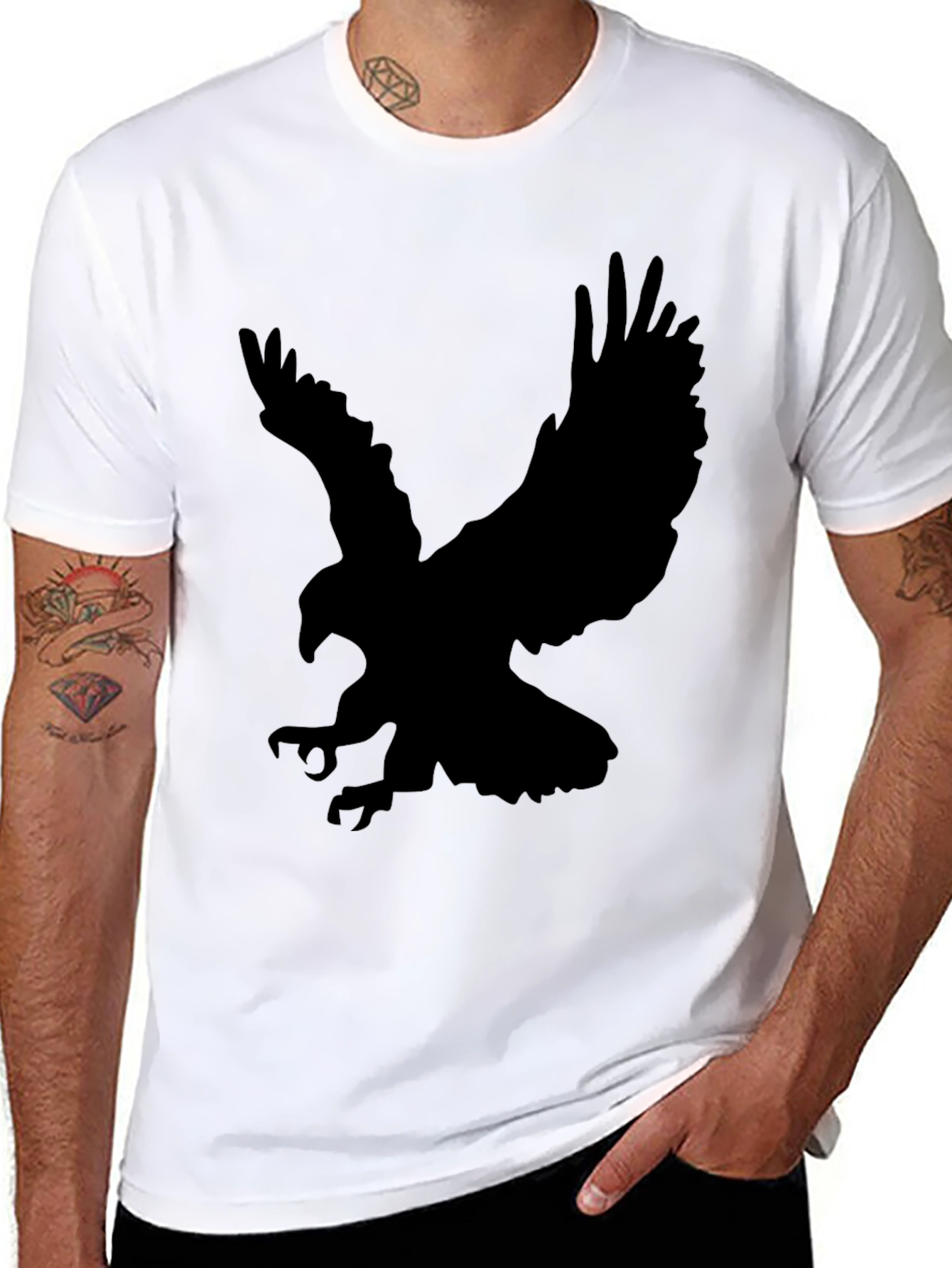 Black Eagle Silhouette Graphic T-Shirt